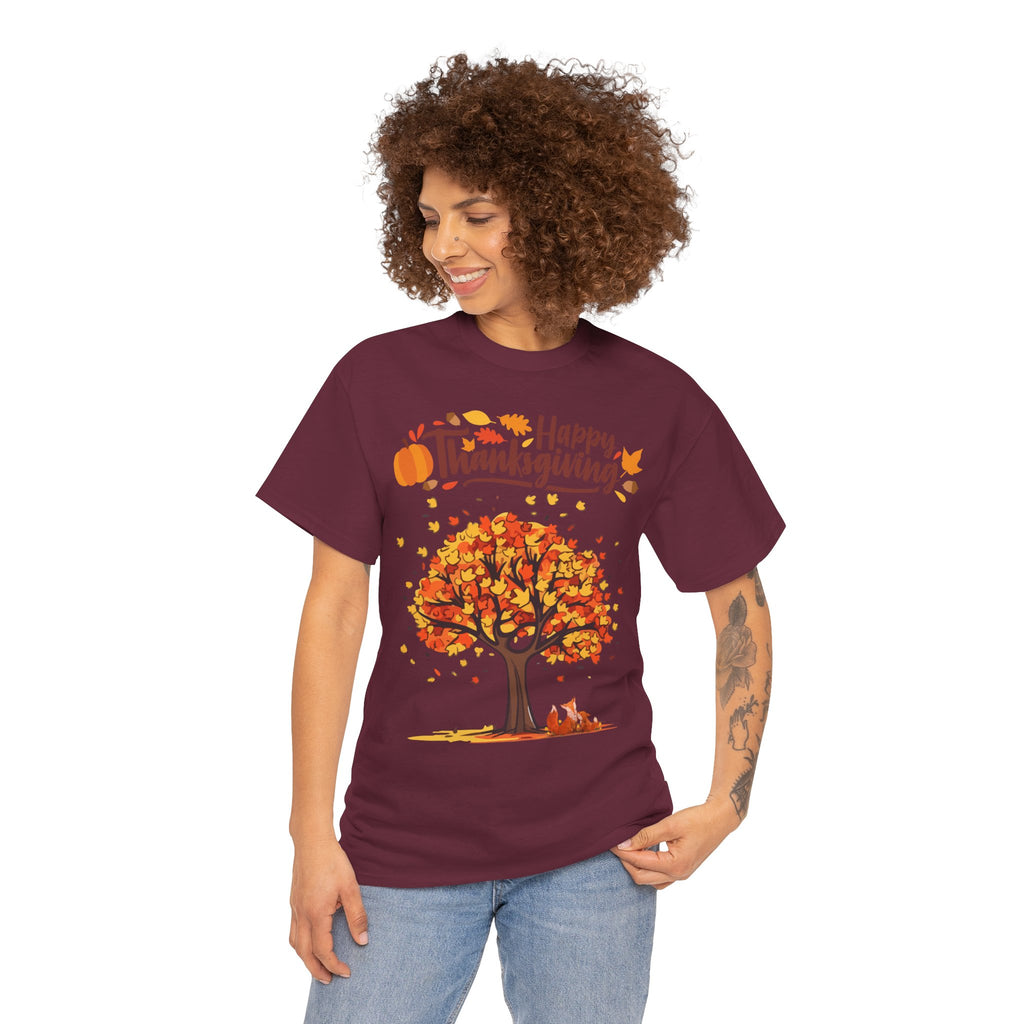 Thanksgiving Tree Tee, Autumn Shirt, Fall Apparel, Family Gathering Top, Seasonal Wear, Thanksgiving Gift