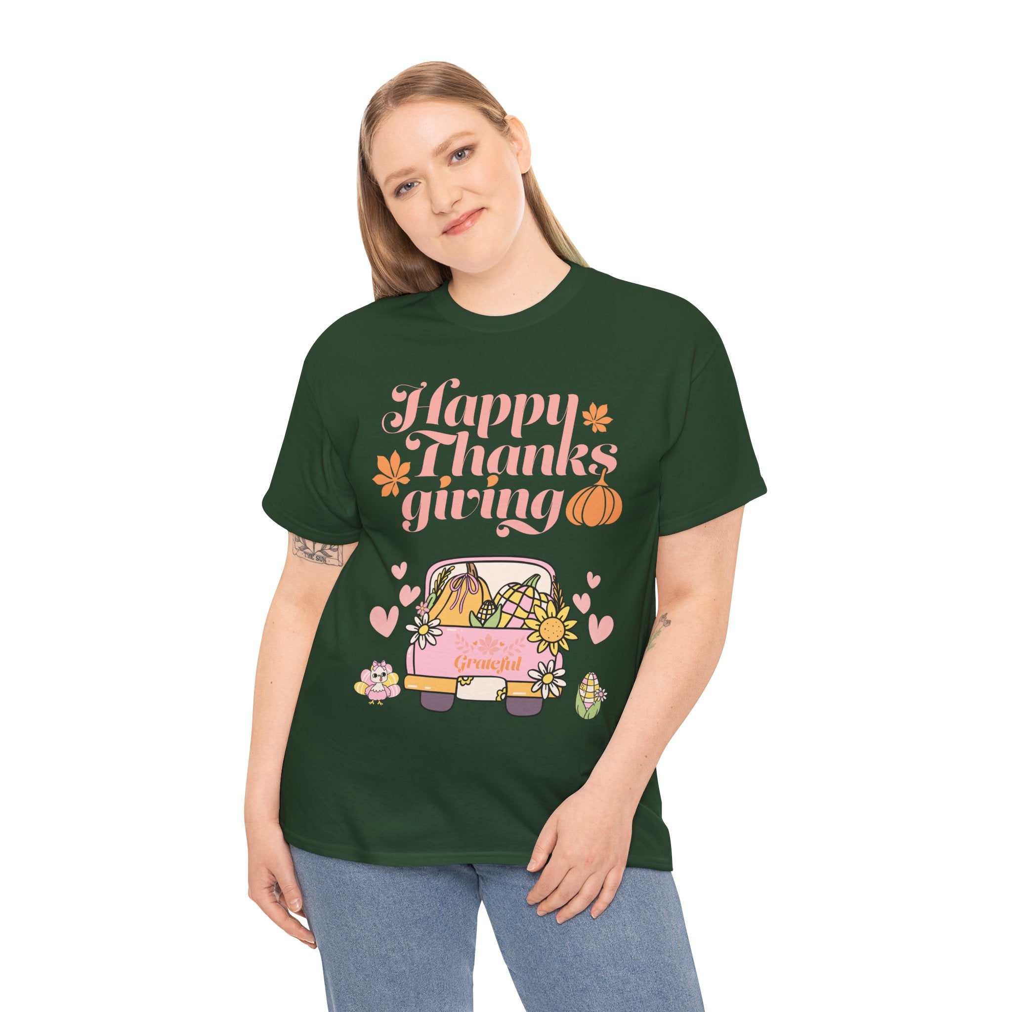 Happy Thanksgiving Unisex Tee | Cozy Autumn Shirt for Family Gatherings, Thanksgiving Celebration, Fall Fashion, Cute Gift Idea