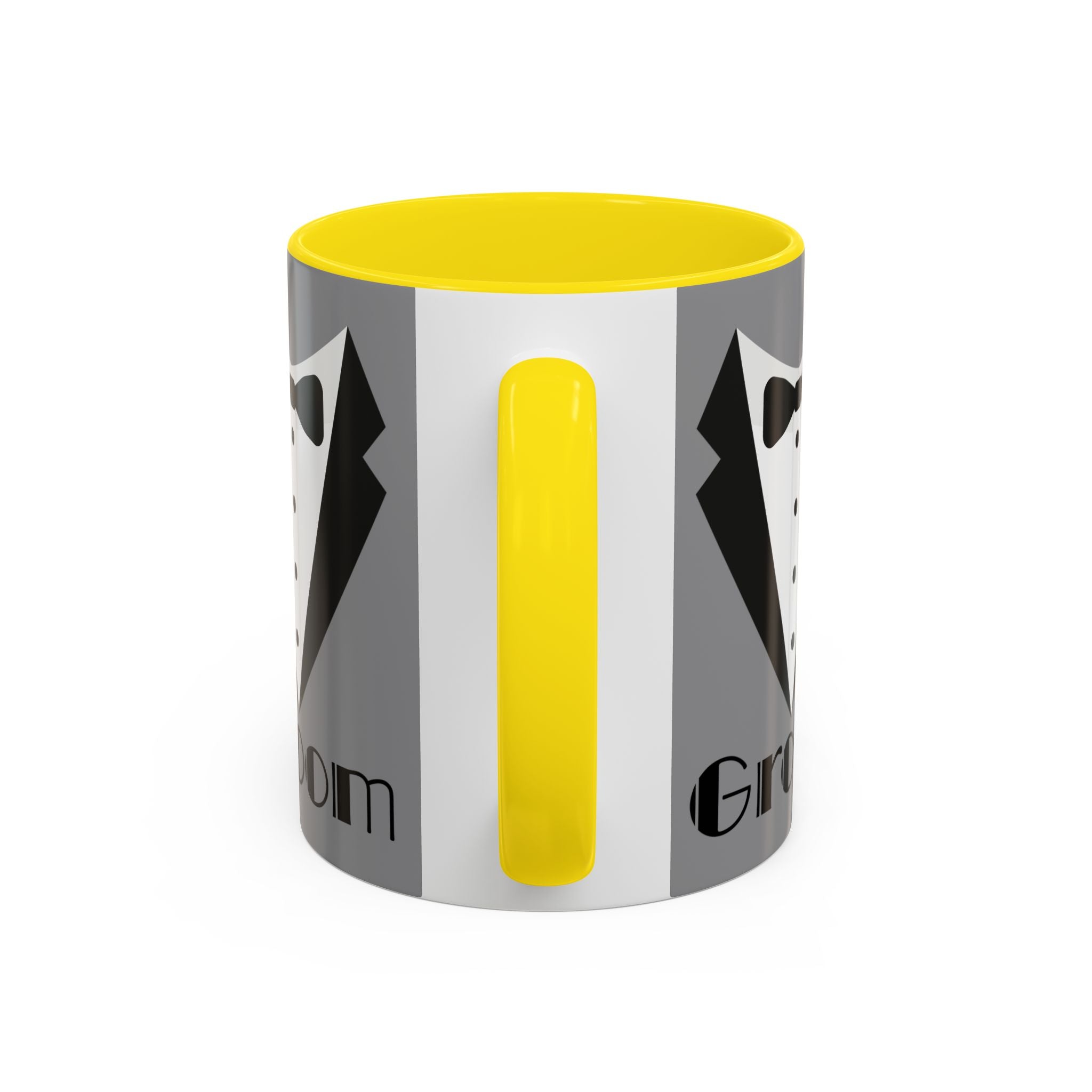 Groom Coffee Mug, Wedding Gift, Groomsmen Party Mug, Black and White Accent Mug, Engagement Celebration