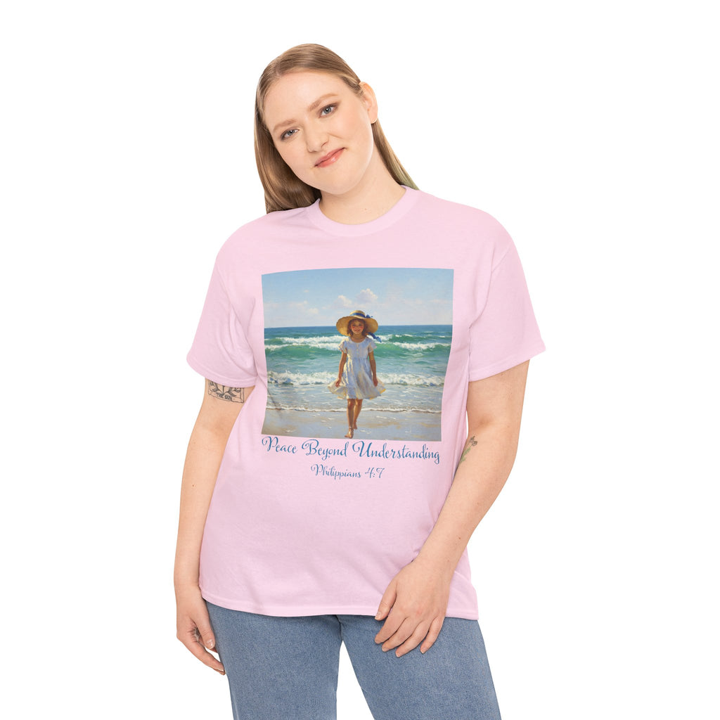 Serene Beach Vibes Tee for Summer Days, Top for Women, Casual Wear, Gifts for Beach Lovers, Vacay Essentials