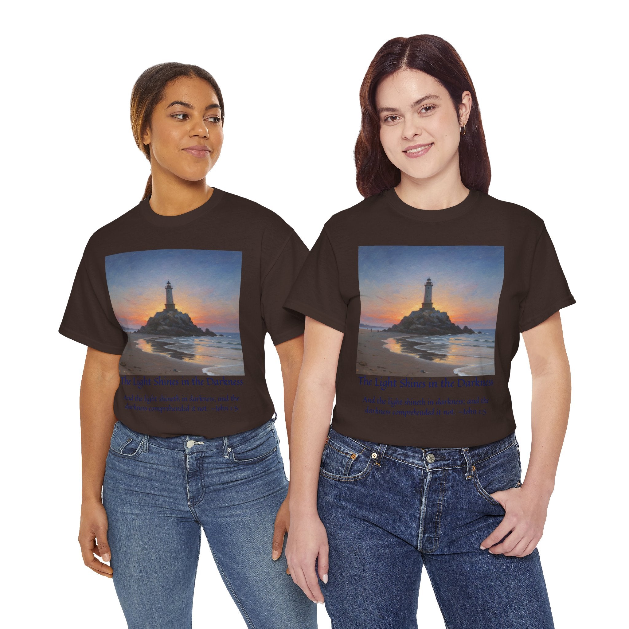 Light in Darkness Unisex Cotton Tee-inspired by Monet, Inspirational Shirt, Bible Verse Tee, Faith-Based Apparel, Perfect Gift for All Occasions