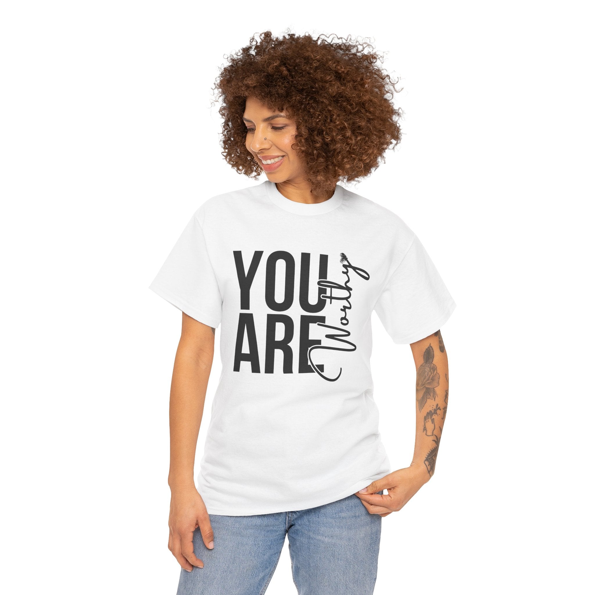 You Are Worthy Unisex Heavy Cotton Tee, Motivational Quote Shirt, Gift for Friends, Self-Love Tee, Uplifting Apparel, Positive [...]
