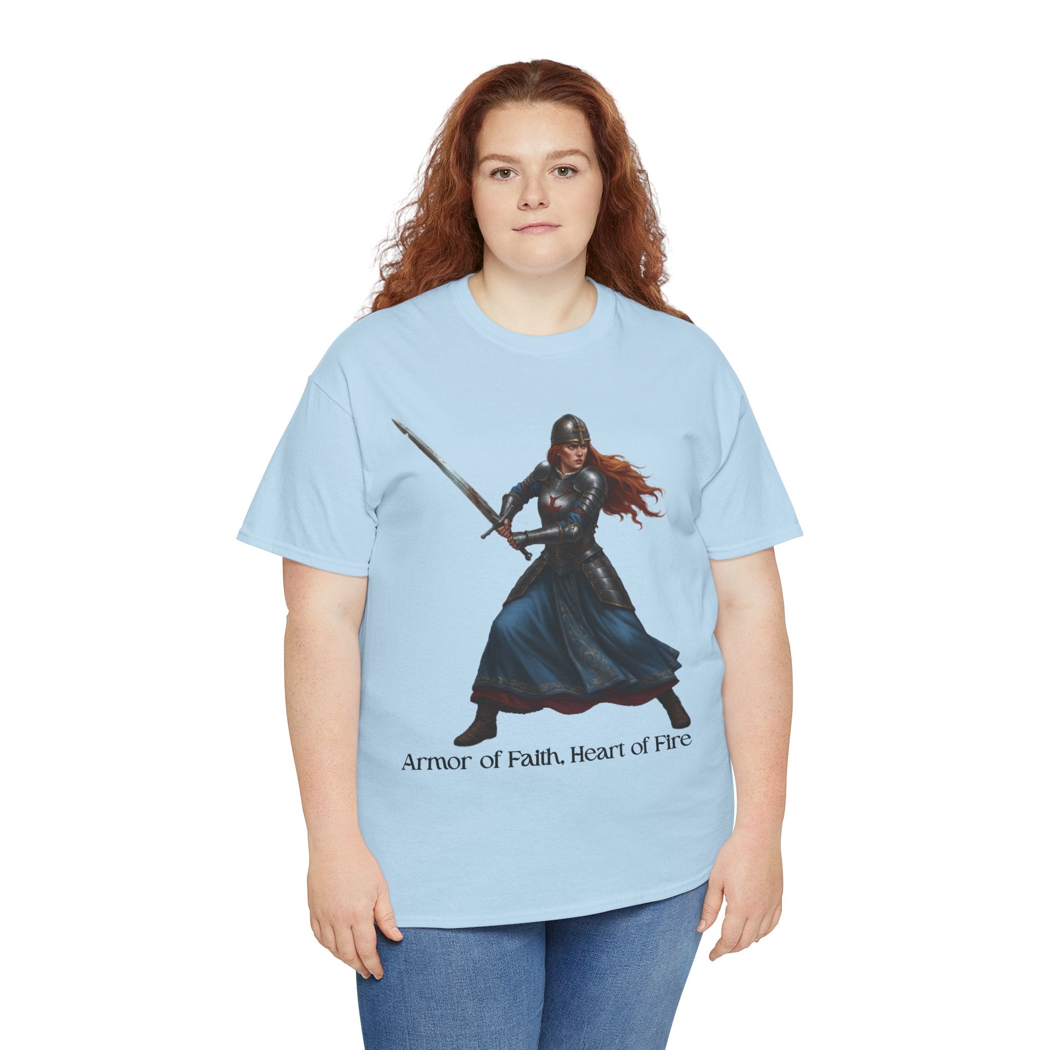 Warrior Spirit Unisex Heavy Cotton Tee, Inspirational Shirt, Fantasy Gift, Empowerment Merchandise, Soft Cotton Tee, Everyday Wear