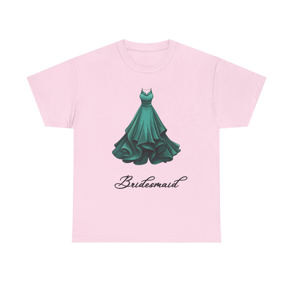 Bridesmaid Dress Tee, Unisex Heavy Cotton Tee for Bridal Party, Wedding Gift, Casual Wear, Bridal Shower Outfit