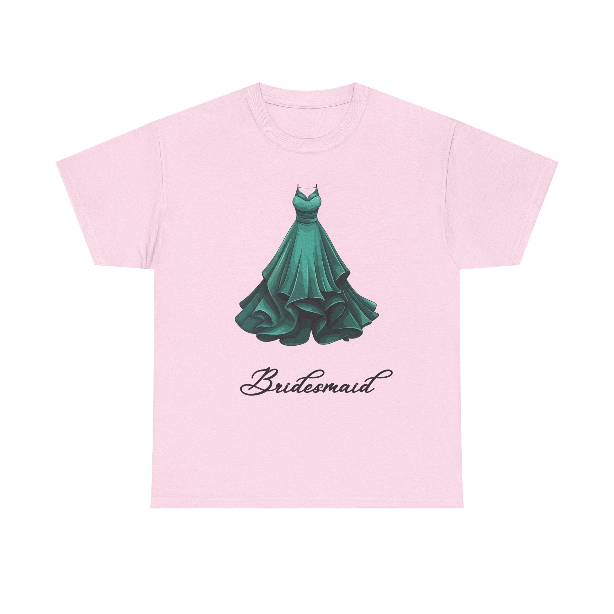Bridesmaid Dress Tee, Unisex Heavy Cotton Tee for Bridal Party, Wedding Gift, Casual Wear, Bridal Shower Outfit