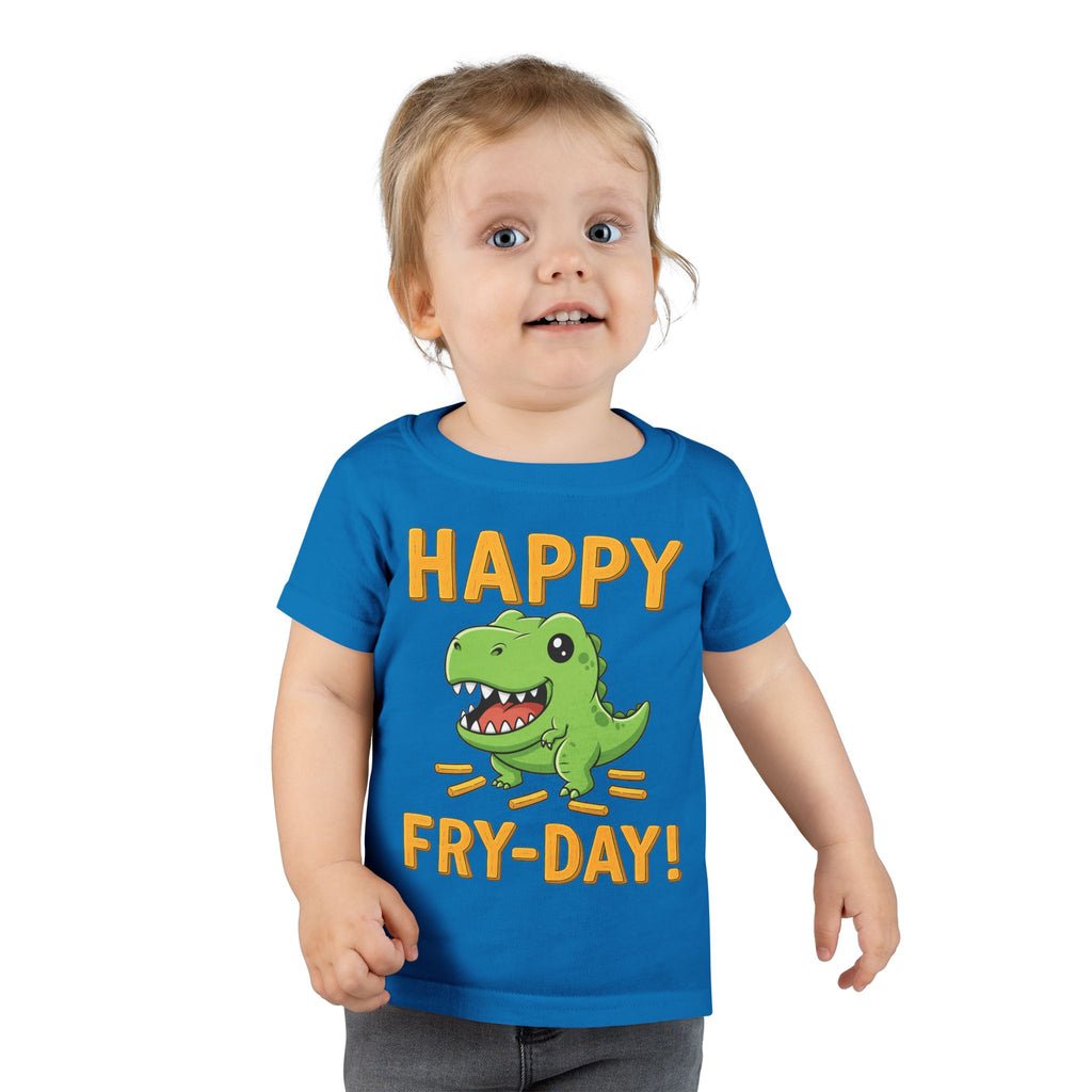 Dino Fry-Day Toddler T-Shirt, Fun Kids Tee, Dinosaur Shirt for Toddlers, Cute Children's Clothing, Toddler Gift Idea