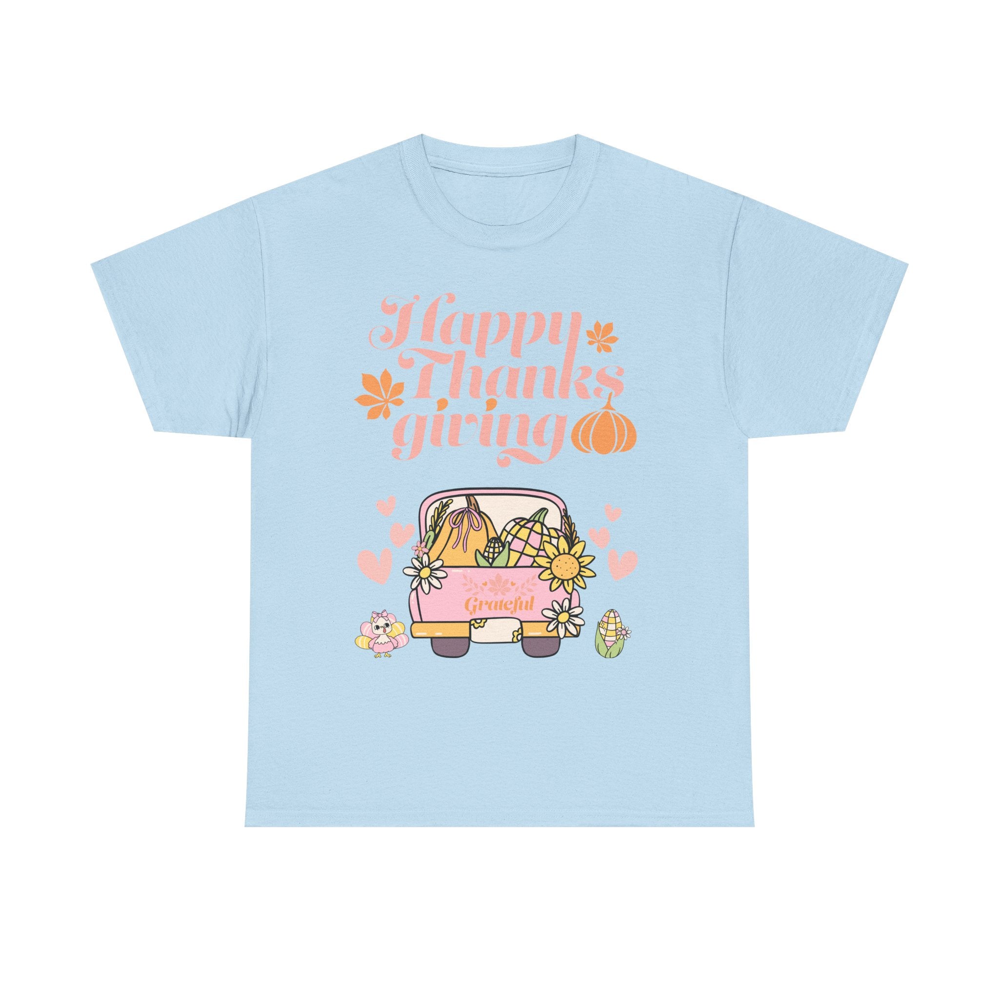 Happy Thanksgiving Unisex Tee | Cozy Autumn Shirt for Family Gatherings, Thanksgiving Celebration, Fall Fashion, Cute Gift Idea