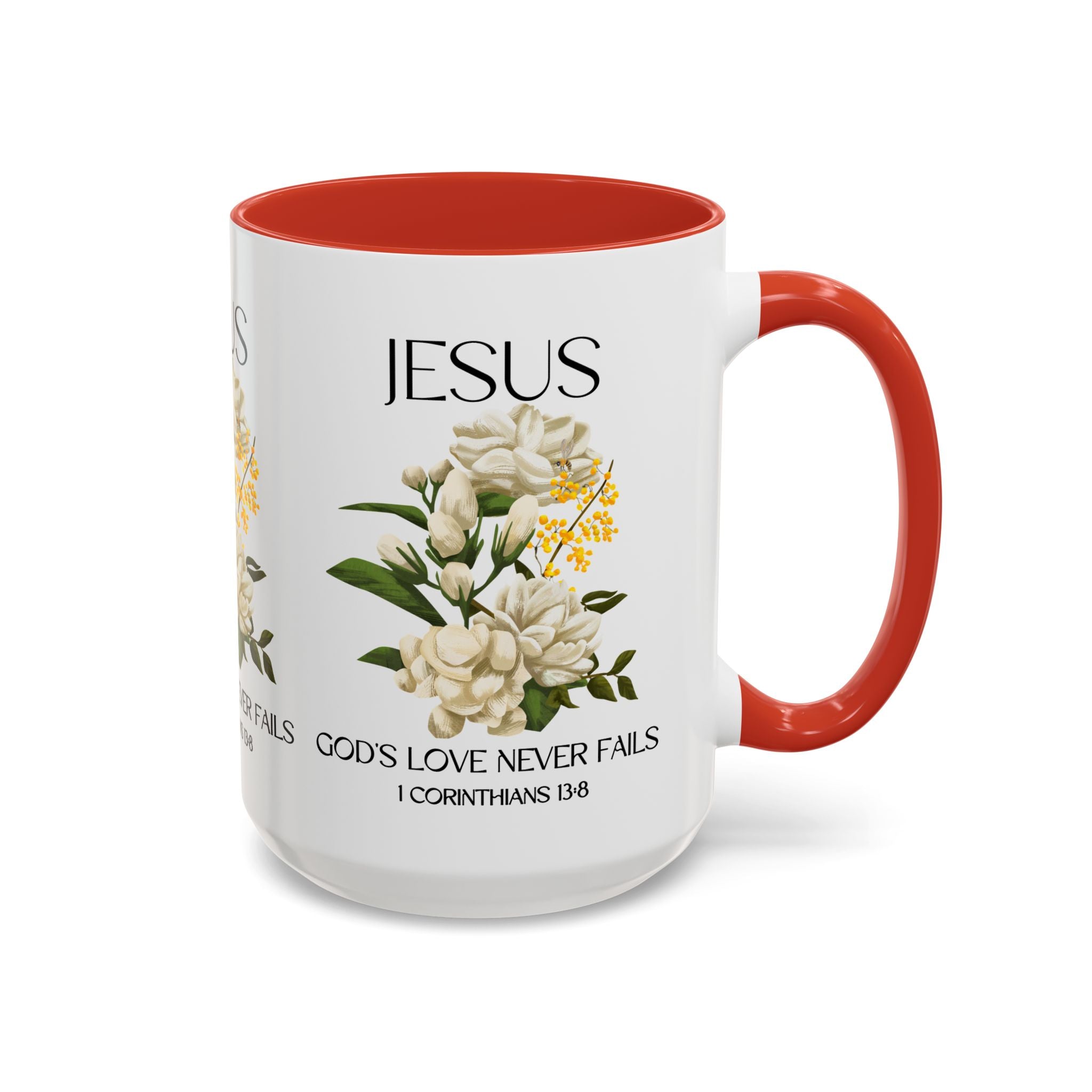 Inspirational Floral Coffee Mug 11/15 oz  - God's Love Design, Christian Gift, Home Decor, Mug for Faith, Coffee Lovers