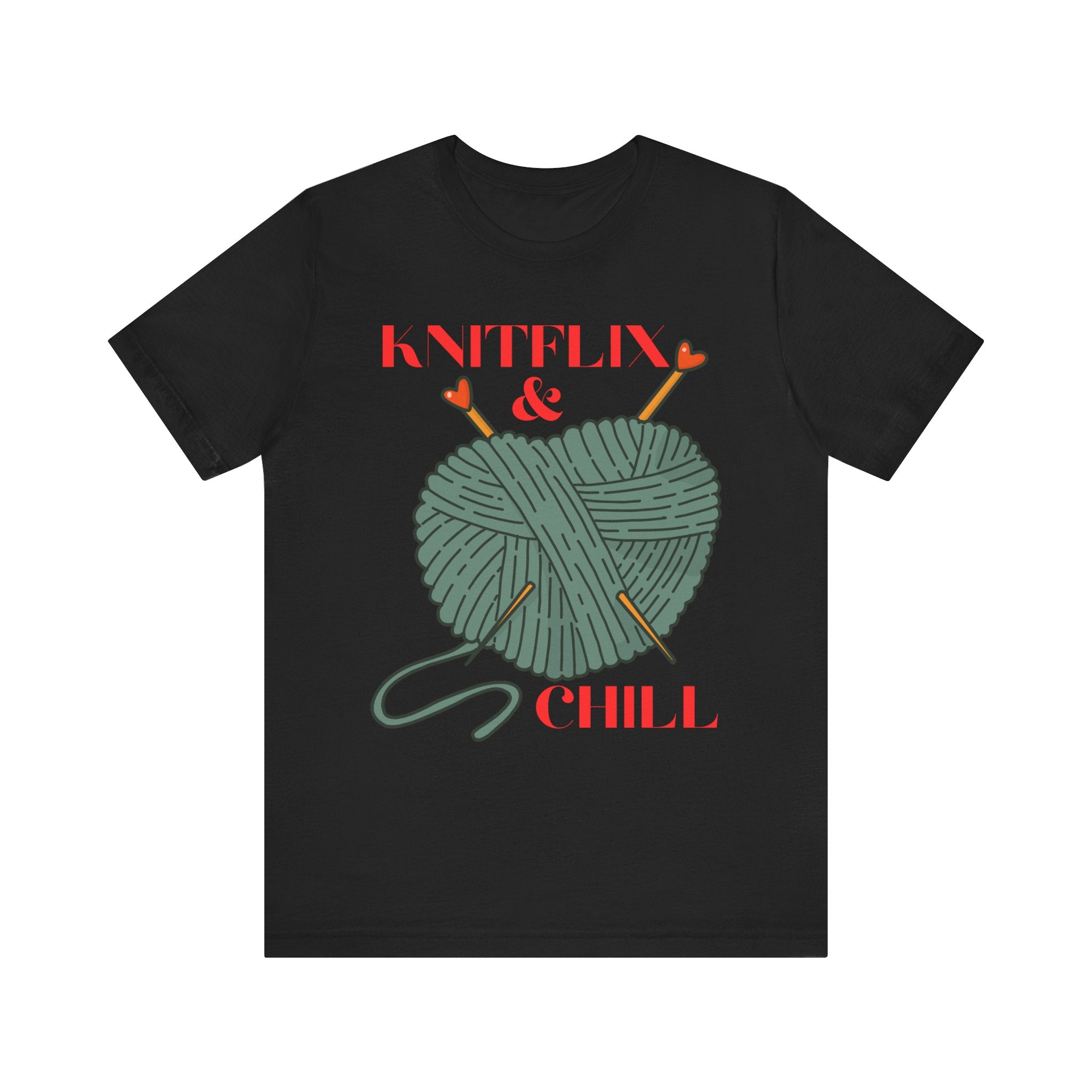 Knitflix & Chill Tee for Craft Lovers