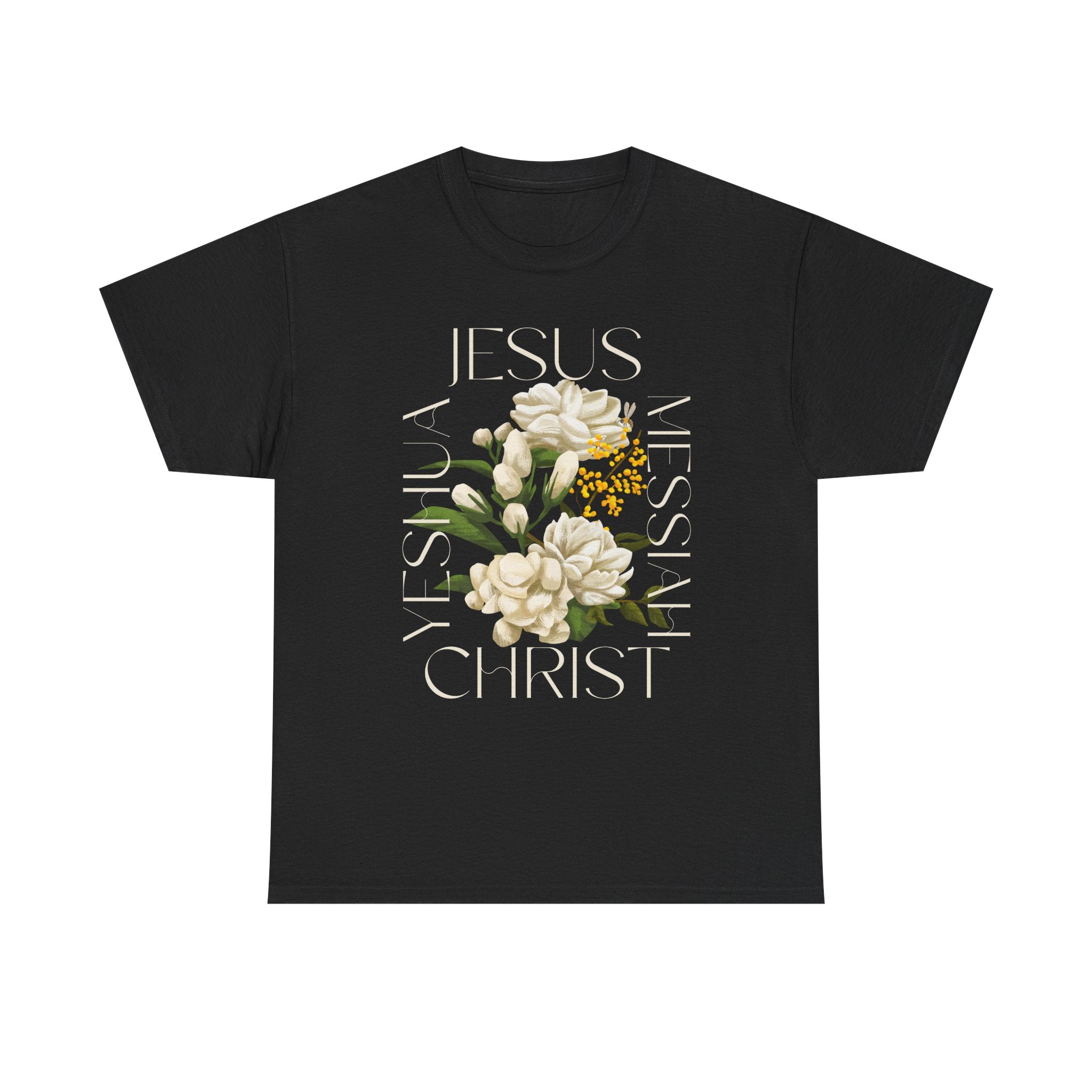 Floral Jesus Christ Tee, Spiritual T-Shirt, Inspirational Unisex Cotton Shirt, Gift for Believers, Christian Apparel