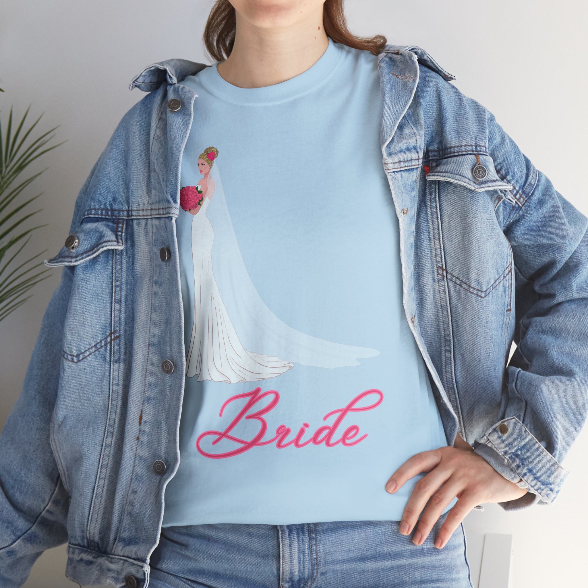 Bride Unisex Heavy Cotton Tee, Wedding Gift, Bridal Party Shirt, Engagement Party Top, Bride T-Shirt, Bridal Shower Attire