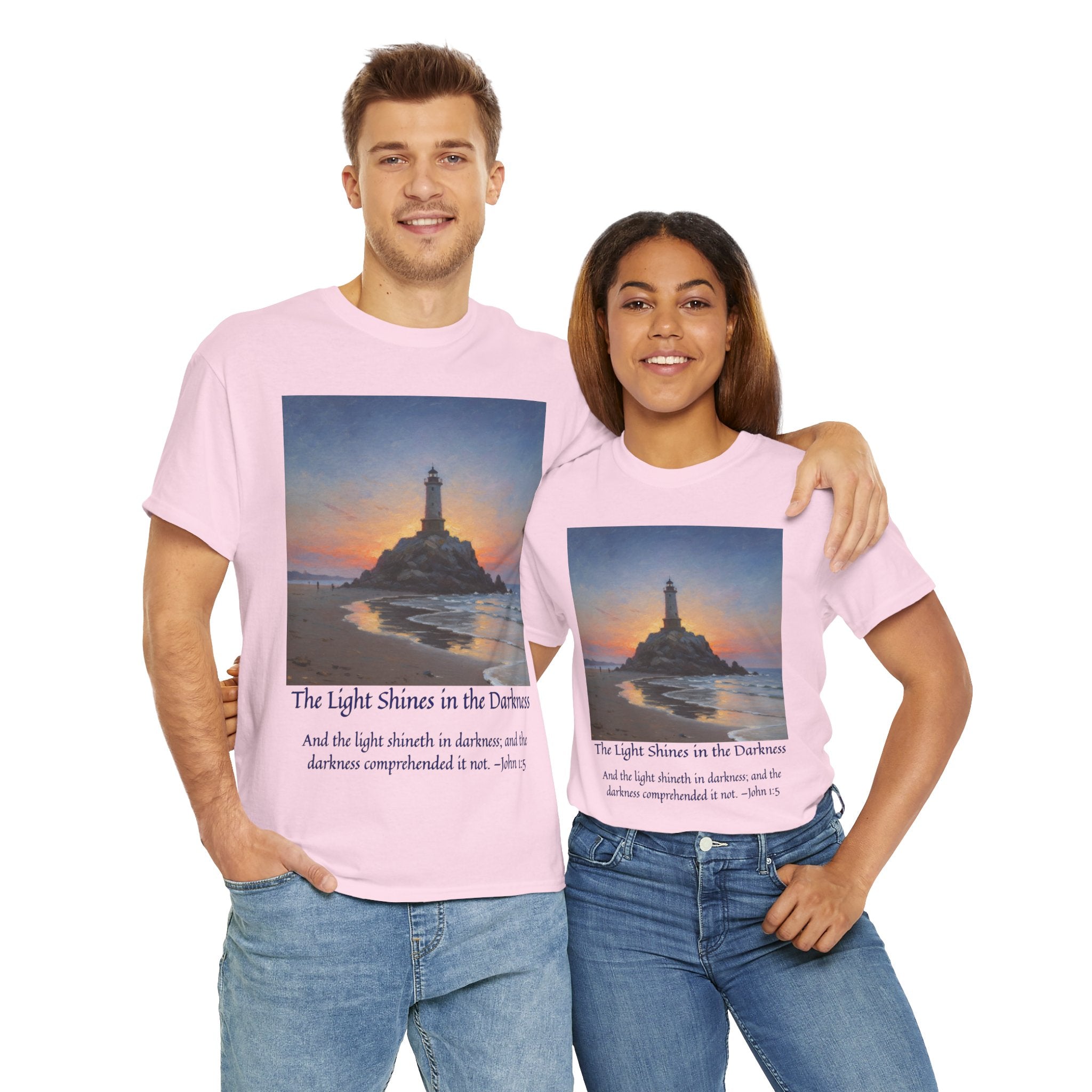 Light in Darkness Unisex Cotton Tee-inspired by Monet, Inspirational Shirt, Bible Verse Tee, Faith-Based Apparel, Perfect Gift for All Occasions