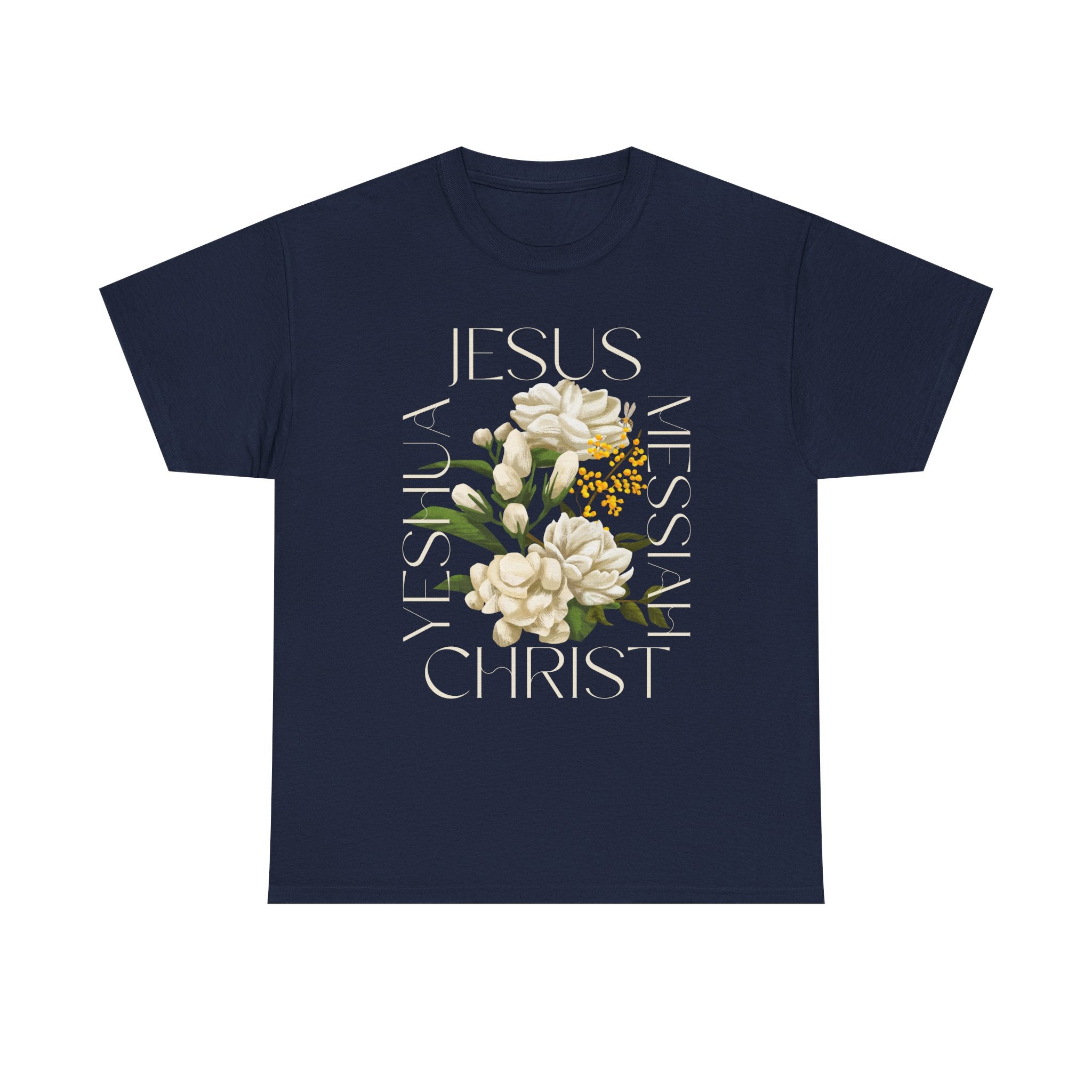 Floral Jesus Christ Tee, Spiritual T-Shirt, Inspirational Unisex Cotton Shirt, Gift for Believers, Christian Apparel