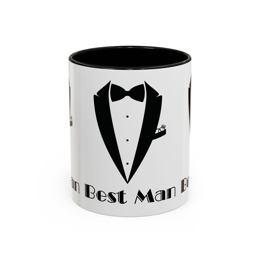 Best Man Accent Coffee Mug 11/15 oz, Groom’s Gift, Wedding Party Favor, Unique Best Man Gift, Black and White Coffee Cup