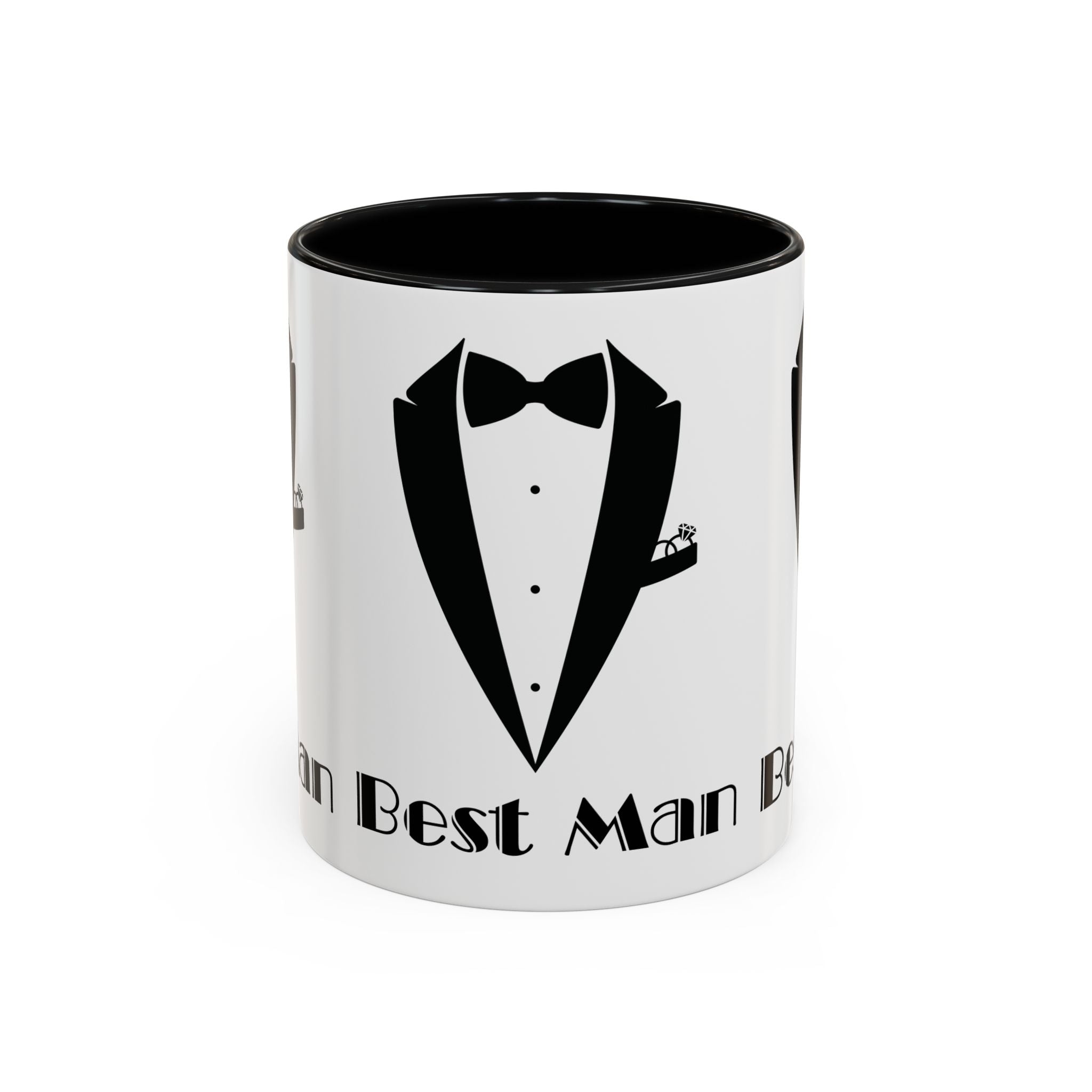 Best Man Accent Coffee Mug 11/15 oz, Groom’s Gift, Wedding Party Favor, Unique Best Man Gift, Black and White Coffee Cup