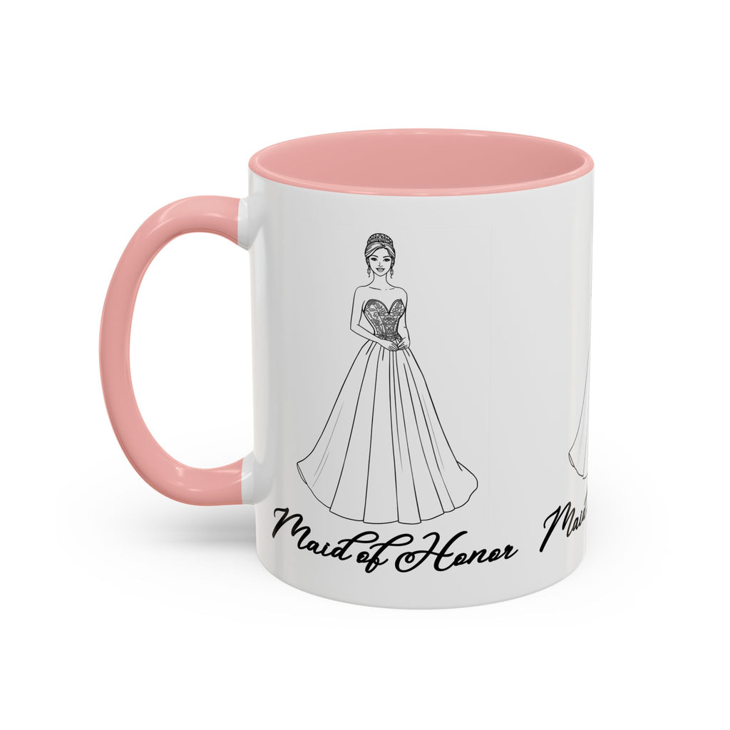 Maid of Honor Coffee Mug, Bridal Party Gift, Wedding Celebration Mug, Customizable Maid of Honor Cup, Cute Coffee Lover Gift