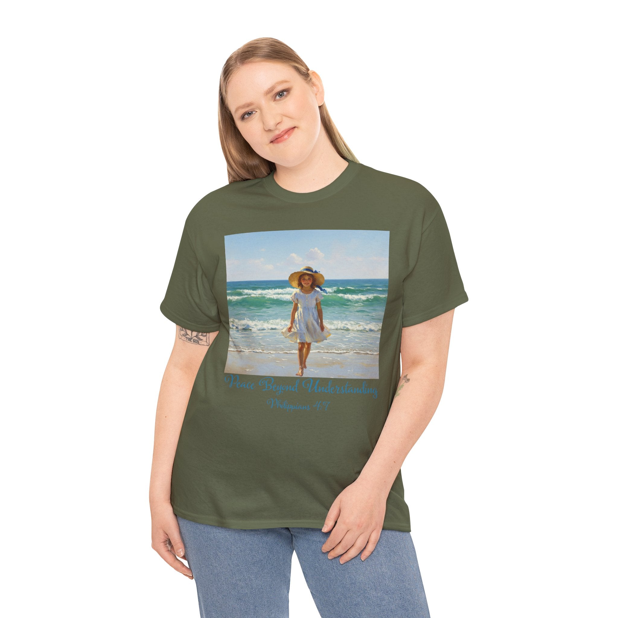 Serene Beach Vibes Tee for Summer Days, Top for Women, Casual Wear, Gifts for Beach Lovers, Vacay Essentials