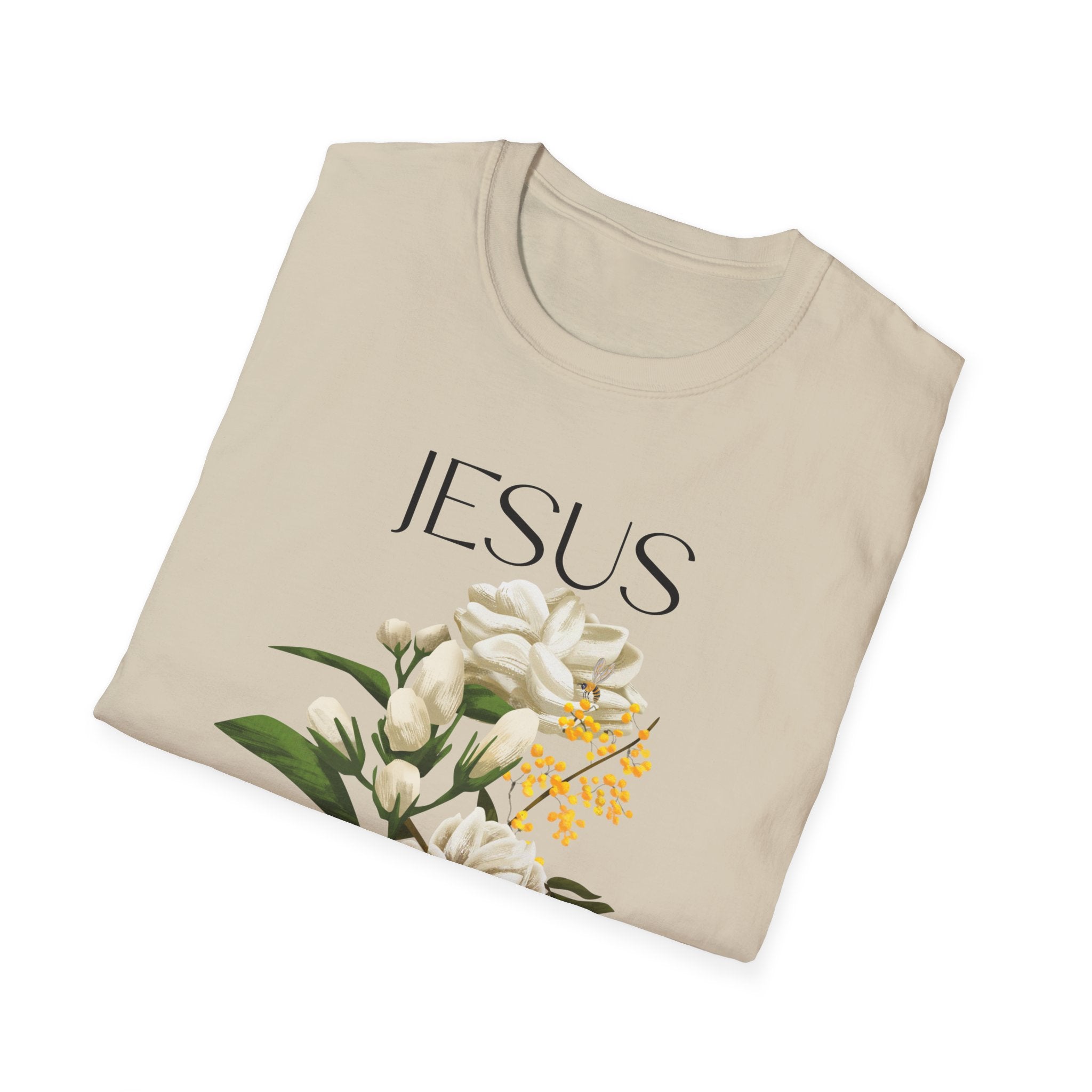 Jesus Floral Faith T-Shirt- Christian Graphic Tee, Inspirational Gift, Religious Apparel, Casualwear, Unisex