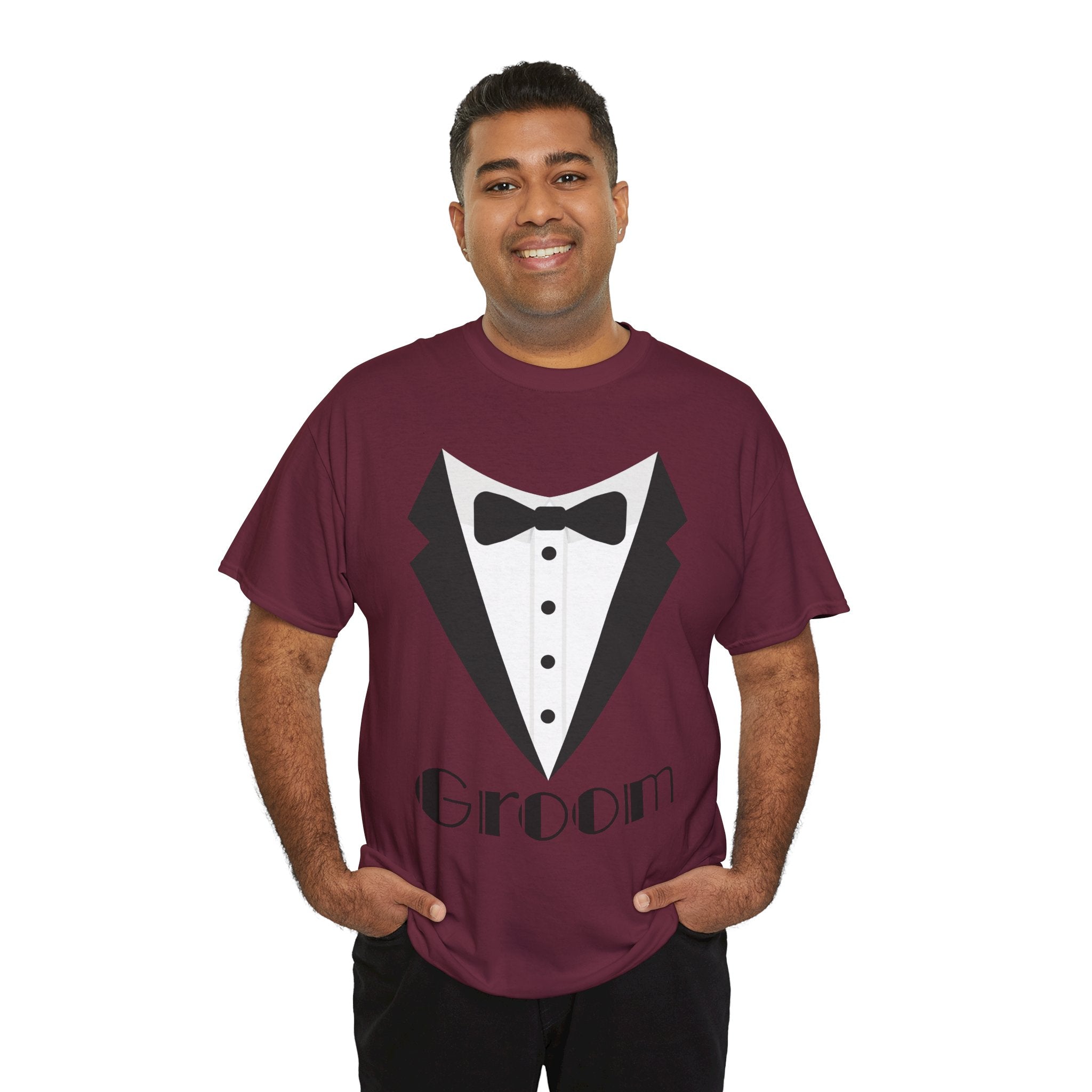 Groom T-Shirt, Unisex Heavy Cotton Tee for Weddings, Bachelor Parties, Groomsmen Gifts, Casual Wear, Bridal Showers