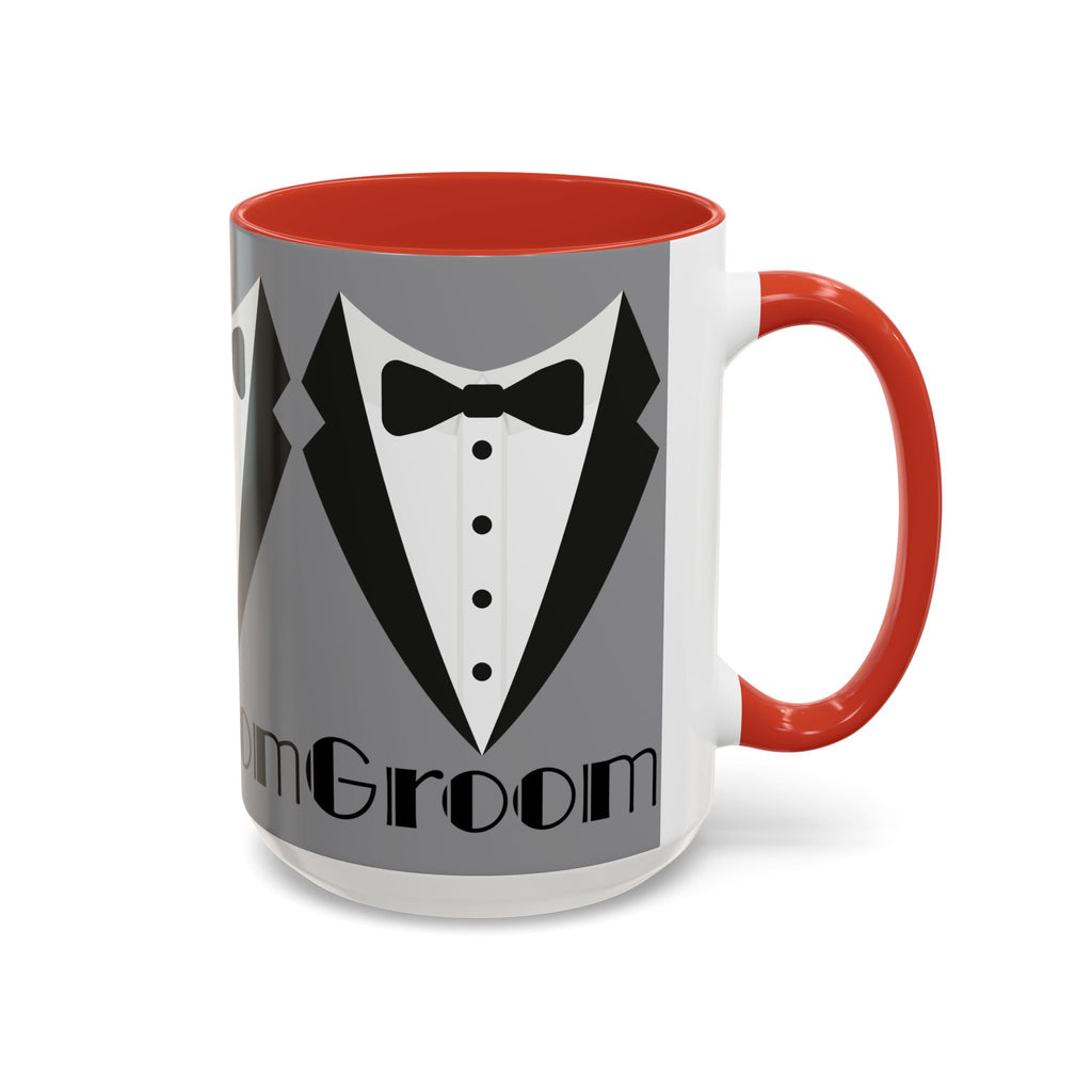 Groom Coffee Mug, Wedding Gift, Groomsmen Party Mug, Black and White Accent Mug, Engagement Celebration