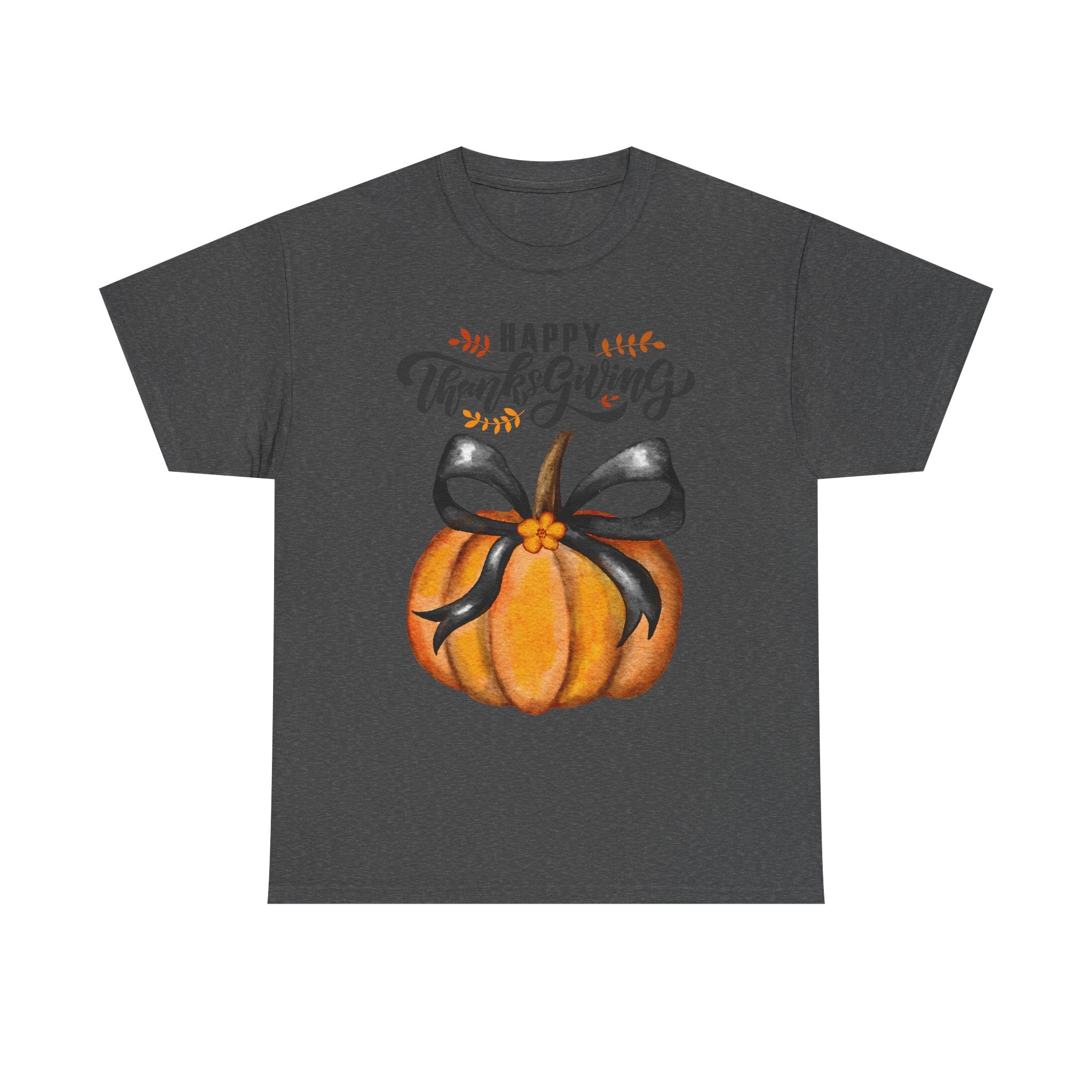 Thanksgiving Pumpkin Tee, Unisex Heavy Cotton T-Shirt, Fall Shirt, Autumn Fashion, Gift for Thanksgiving, Seasonal Apparel