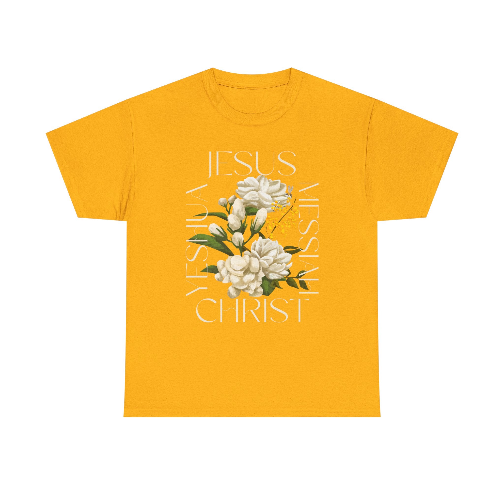 Floral Jesus Christ Tee, Spiritual T-Shirt, Inspirational Unisex Cotton Shirt, Gift for Believers, Christian Apparel