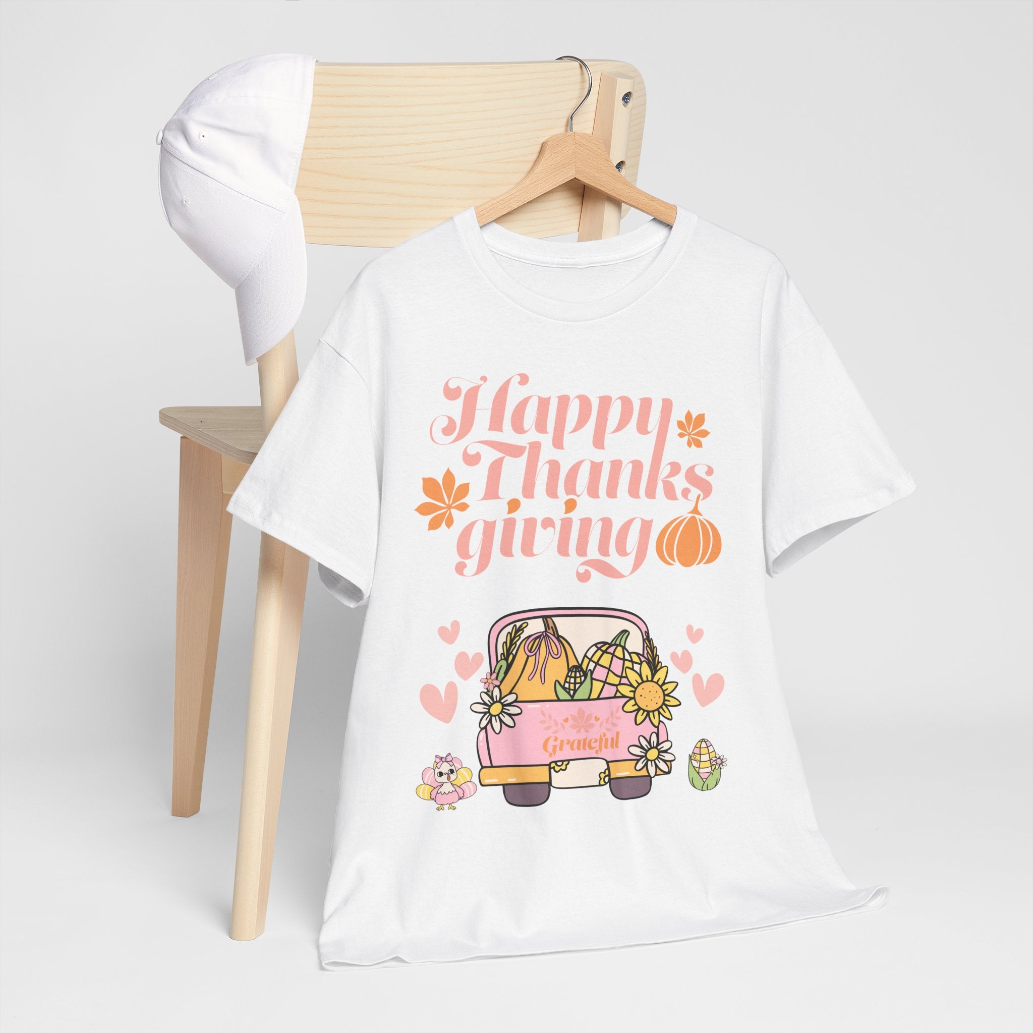 Happy Thanksgiving Unisex Tee | Cozy Autumn Shirt for Family Gatherings, Thanksgiving Celebration, Fall Fashion, Cute Gift Idea