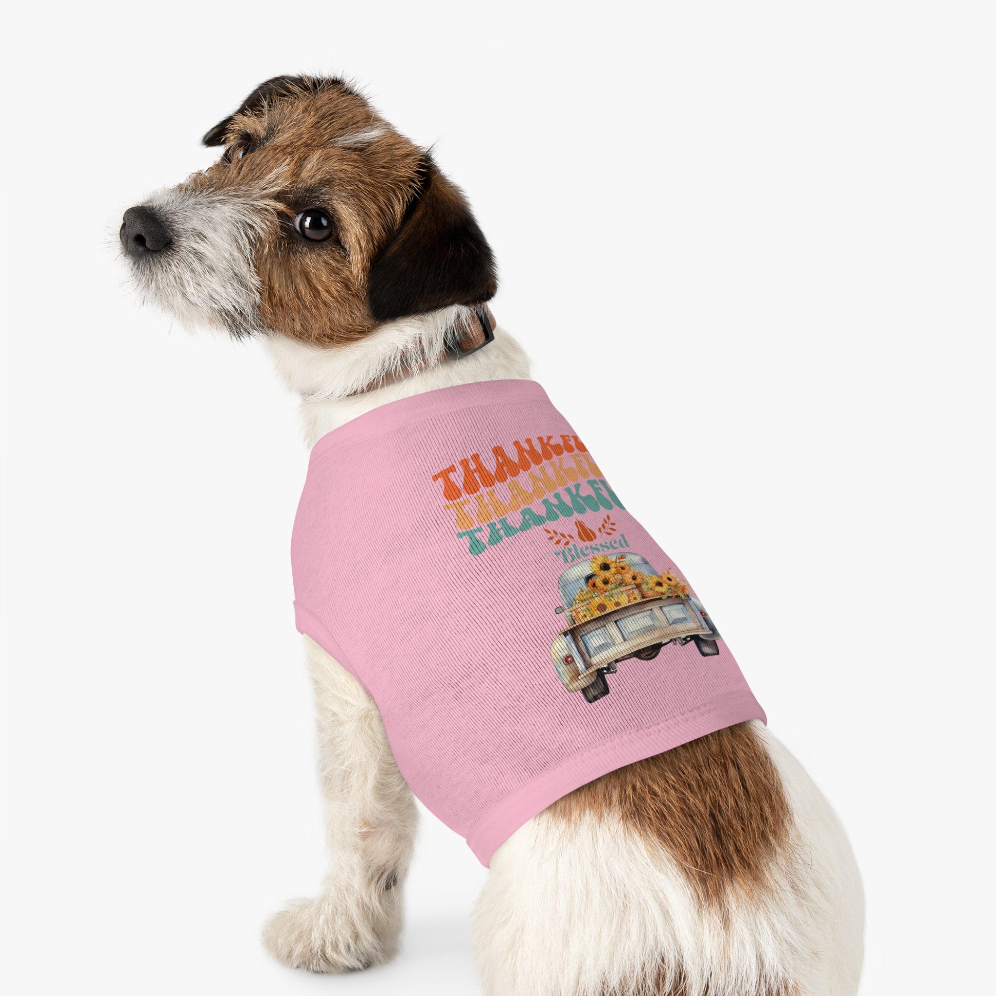 Thankful Pet Tank Top, Cute Dog Shirt, Pet Apparel, Blessed Pet Wear, Fall Fashion for Pets, Gifts for Dog Lovers
