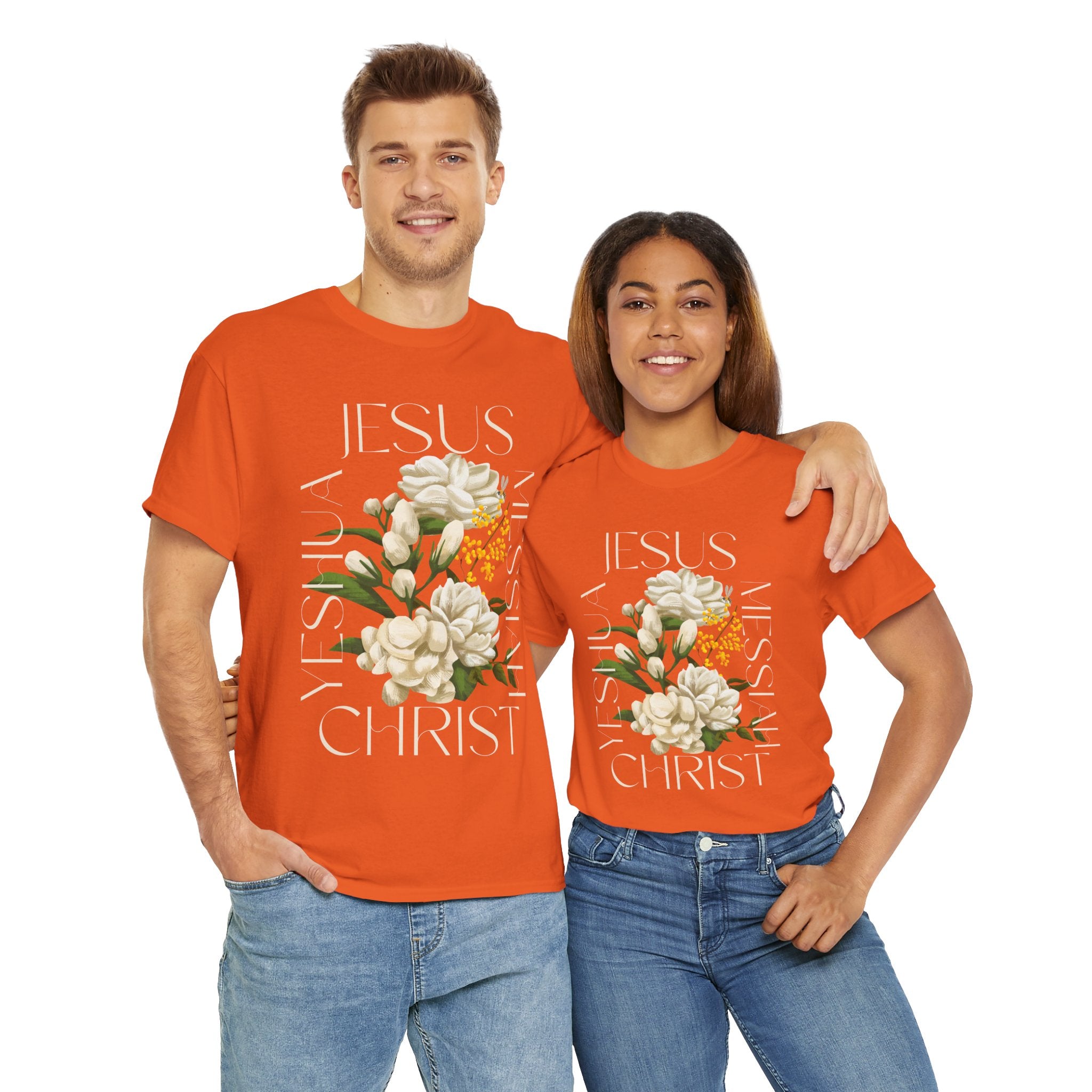 Floral Jesus Christ Tee, Spiritual T-Shirt, Inspirational Unisex Cotton Shirt, Gift for Believers, Christian Apparel