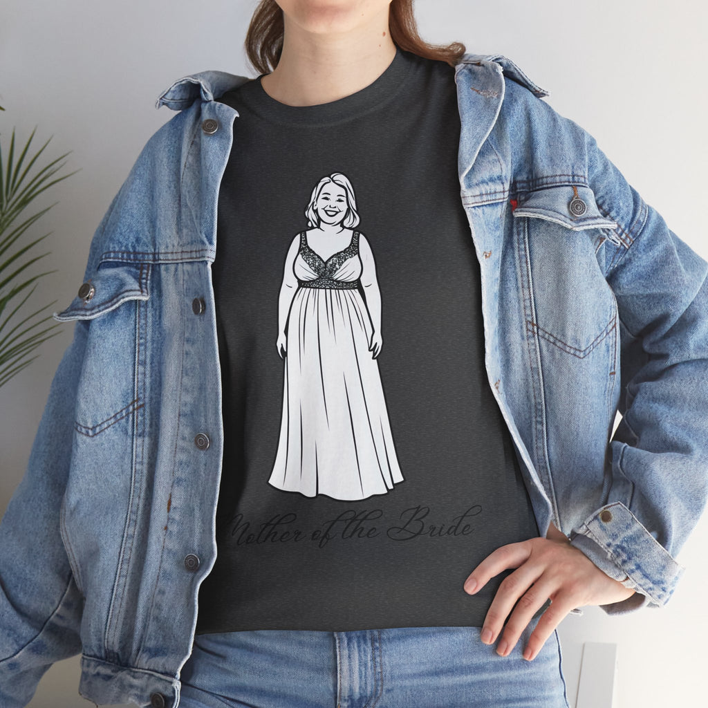 Mother of the Bride Tee, Plus Size Wedding Shirt, Unisex Cotton T-Shirt, Bridal Party Gift, Fun Wedding Day Apparel