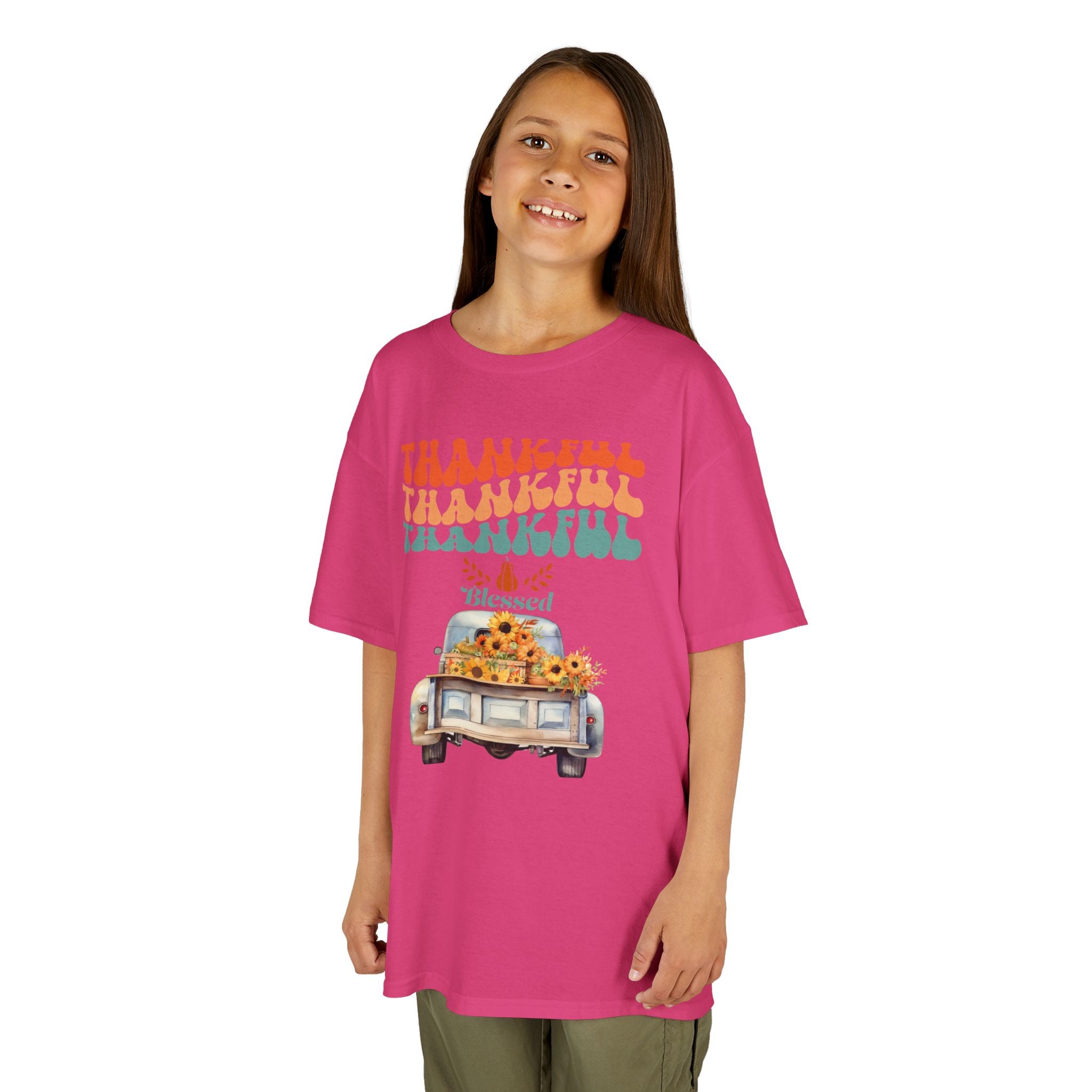 Thankful Kids Tee | Cute Autumn T-Shirt | Thanksgiving Gift | Kids Holiday Wear | Family Gathering Apparel