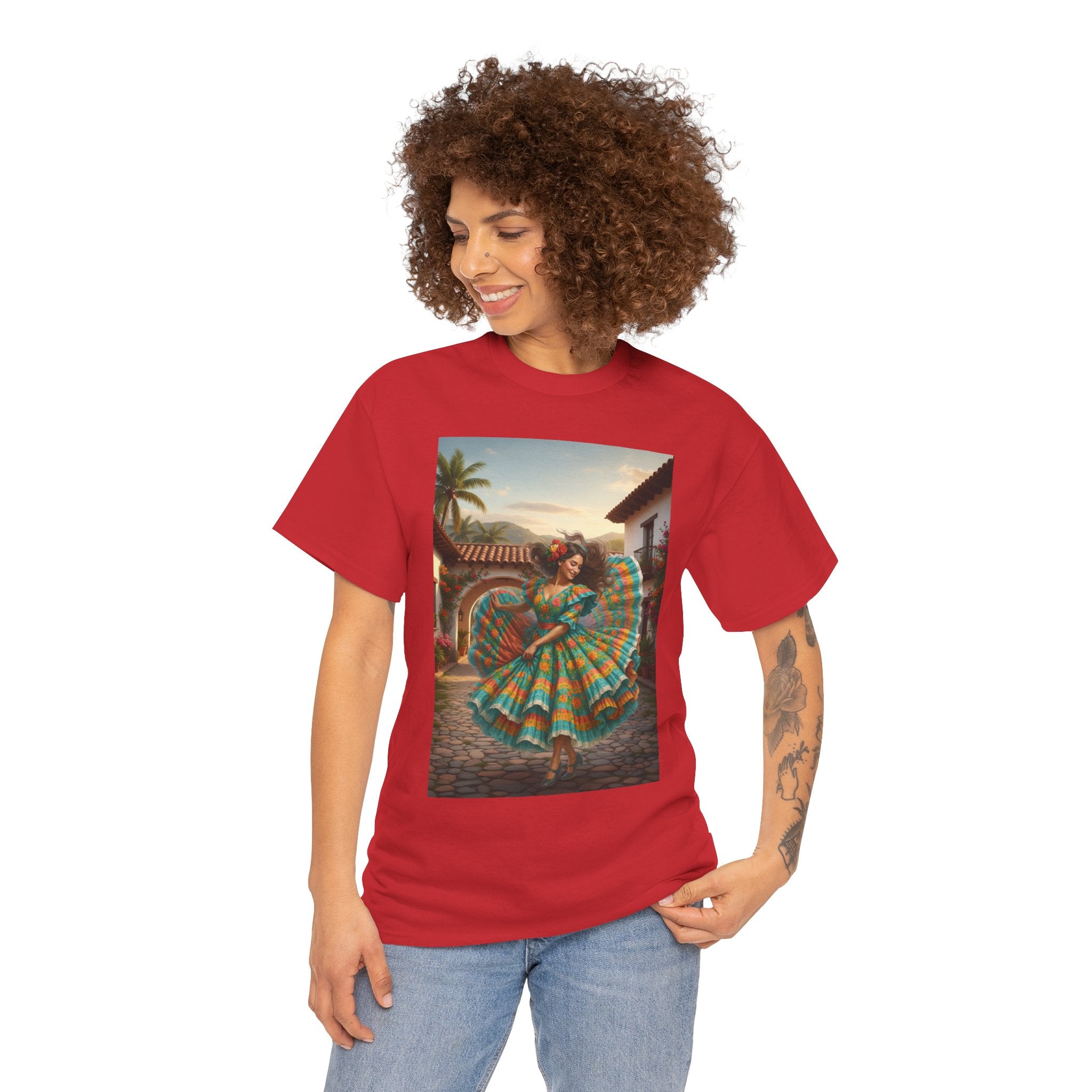Folklórico Dancer Vibrant Graphic Tee - Perfect for Festivals, Casual Outings, Gifts, Dance Lovers, Unisex Fashion