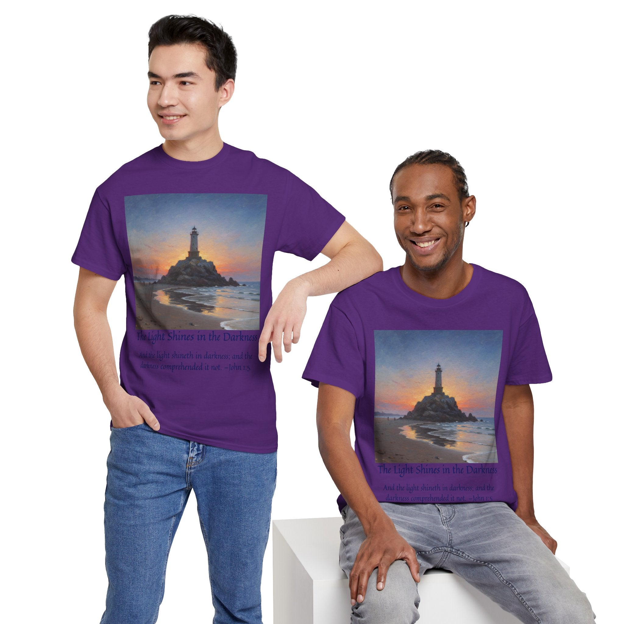 Light in Darkness Unisex Cotton Tee-inspired by Monet, Inspirational Shirt, Bible Verse Tee, Faith-Based Apparel, Perfect Gift for All Occasions
