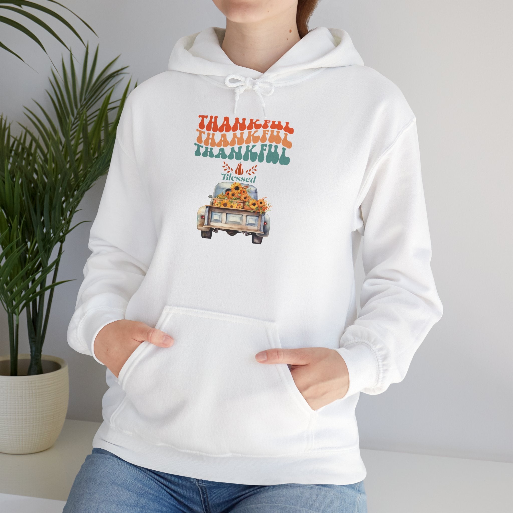 Thankful Vintage Hoodie - Cozy Unisex Sweatshirt for Fall, Thanksgiving Gathering, Gift, Casual Wear, Layering