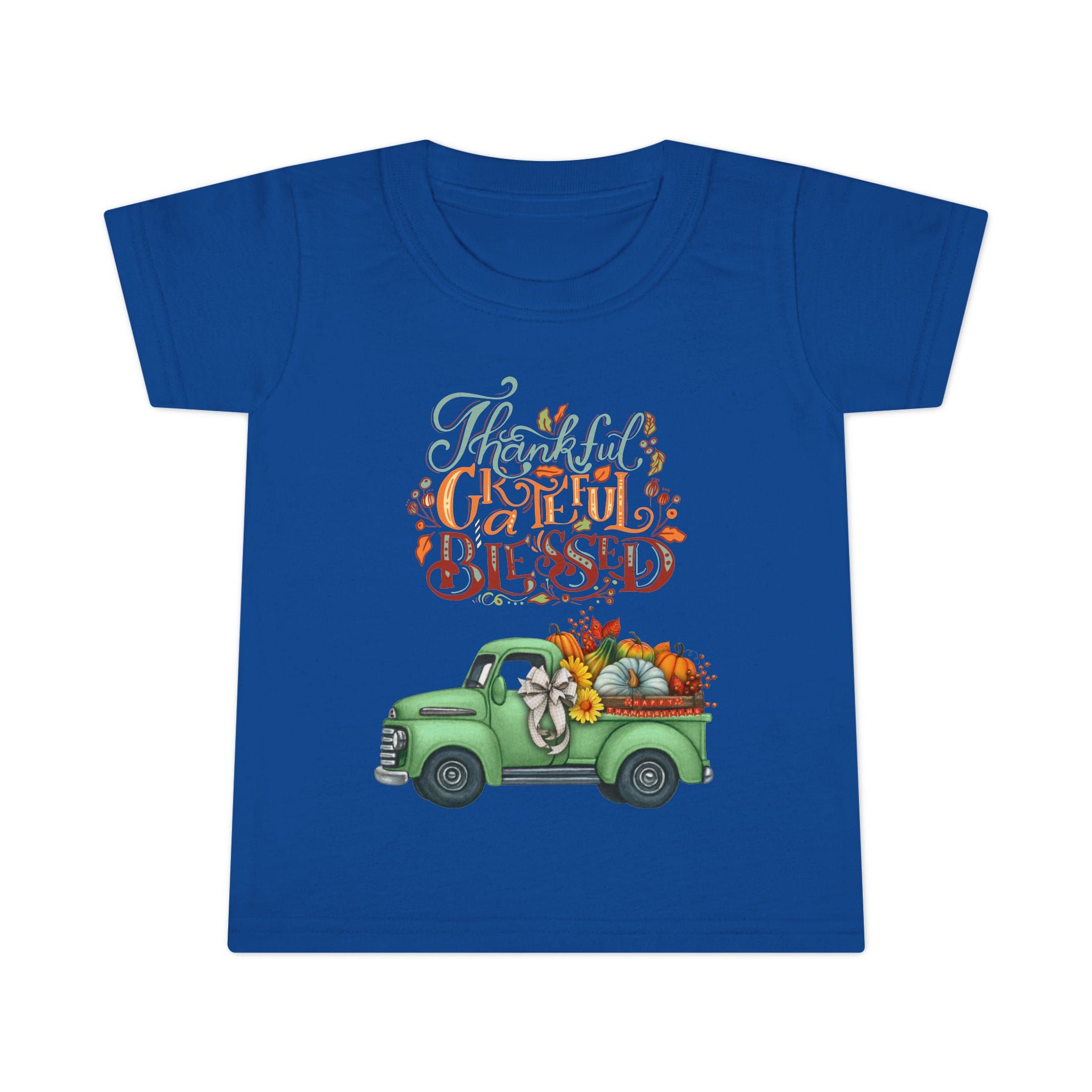 Toddler Tee - Cute Green Truck with Fruits and Vegetables - Cozy Fall Vibe, Perfect for Thanksgiving, Autumn Celebrations, Farmhouse [...]