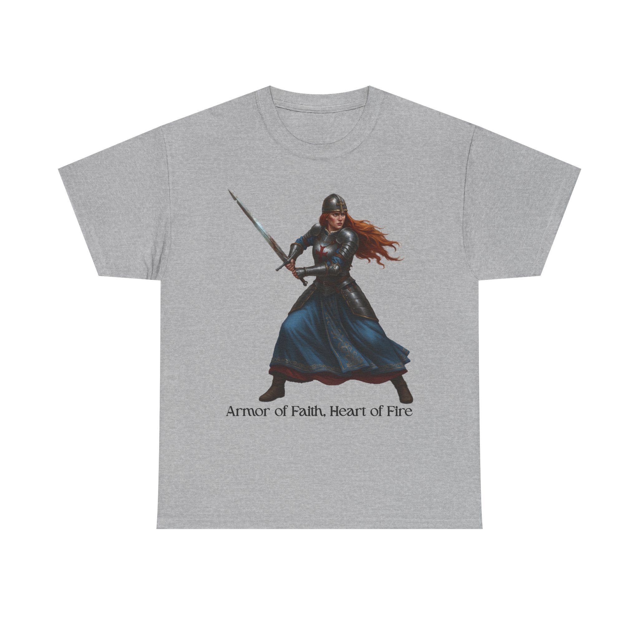 Warrior Spirit Unisex Heavy Cotton Tee, Inspirational Shirt, Fantasy Gift, Empowerment Merchandise, Soft Cotton Tee, Everyday Wear