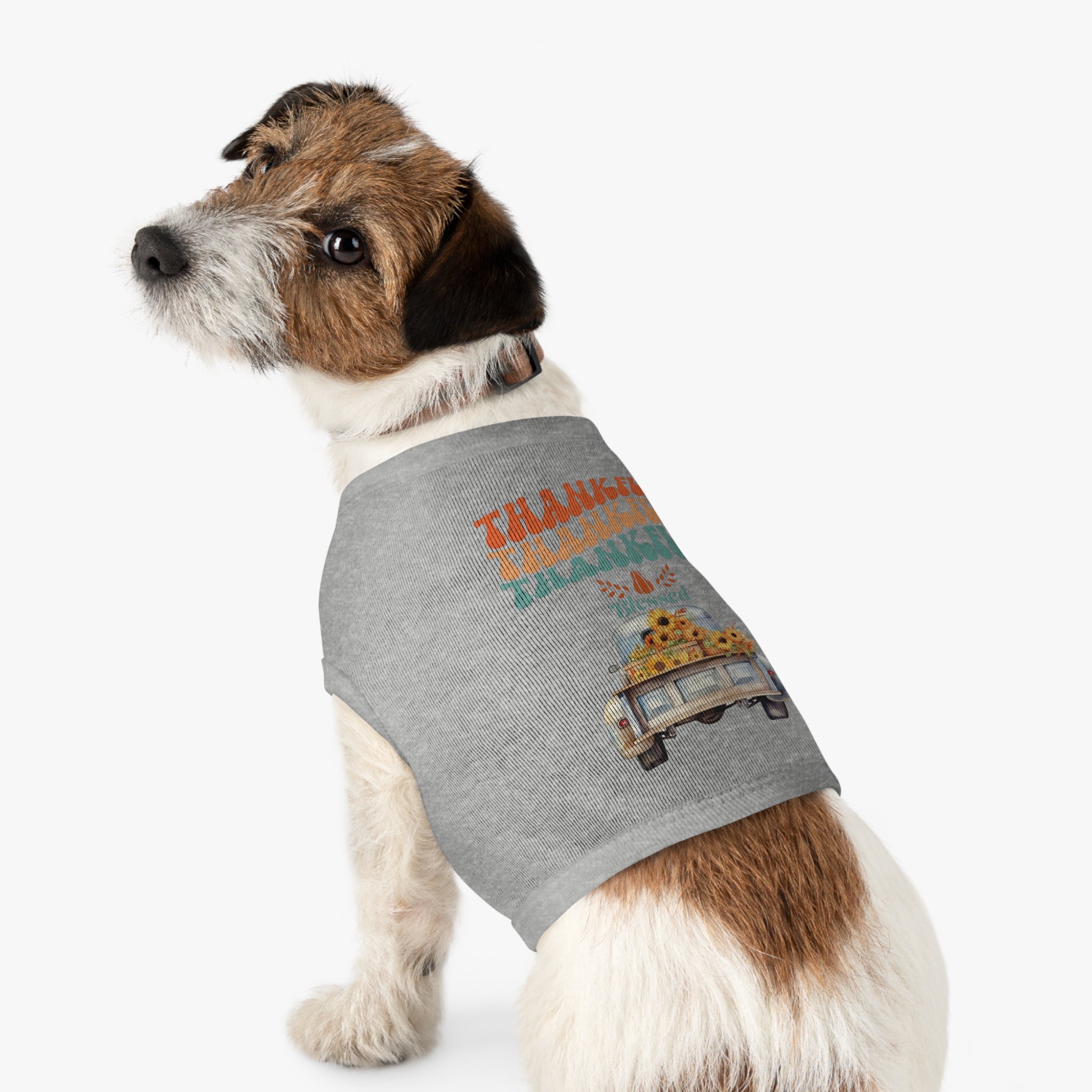 Thankful Pet Tank Top, Cute Dog Shirt, Pet Apparel, Blessed Pet Wear, Fall Fashion for Pets, Gifts for Dog Lovers