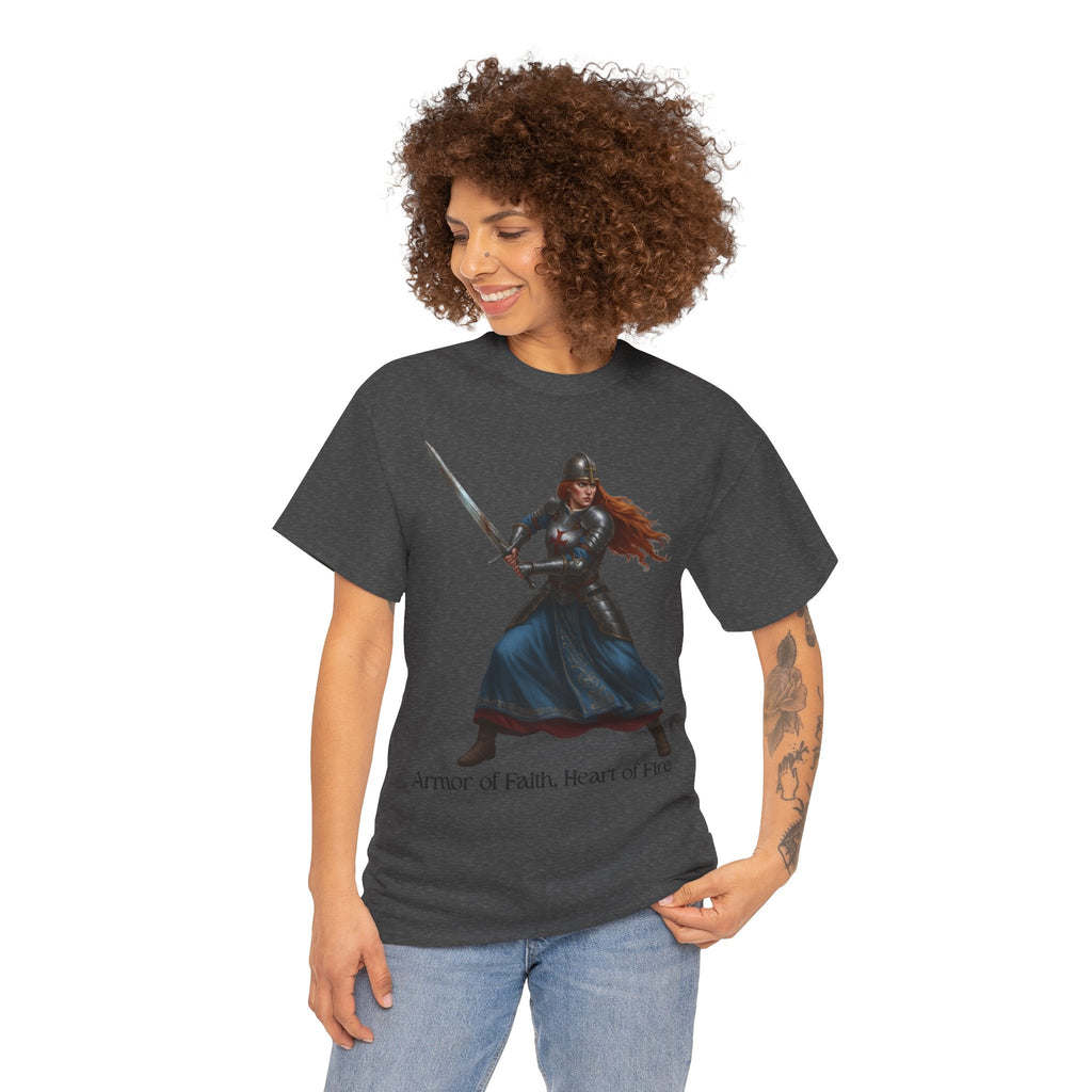 Warrior Spirit Unisex Heavy Cotton Tee, Inspirational Shirt, Fantasy Gift, Empowerment Merchandise, Soft Cotton Tee, Everyday Wear