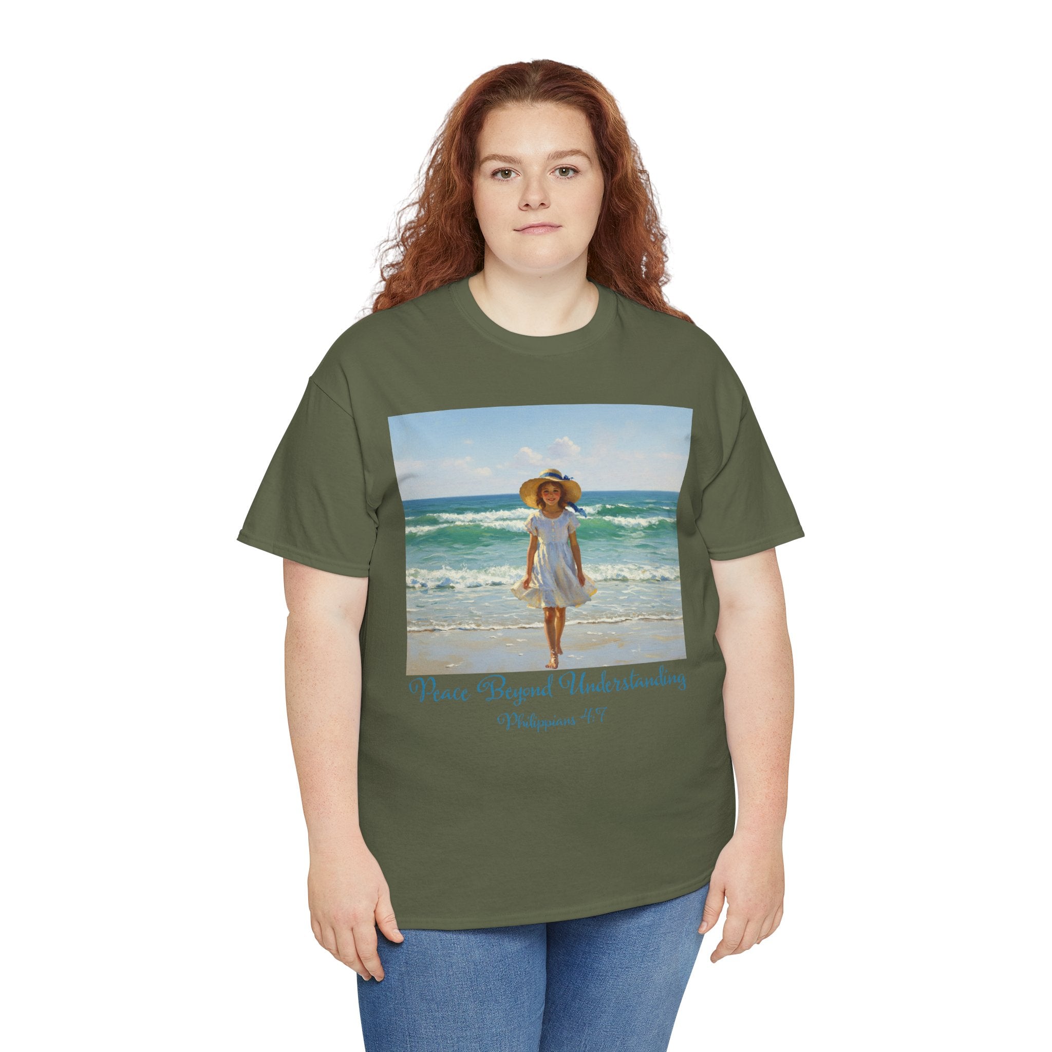 Serene Beach Vibes Tee for Summer Days, Top for Women, Casual Wear, Gifts for Beach Lovers, Vacay Essentials