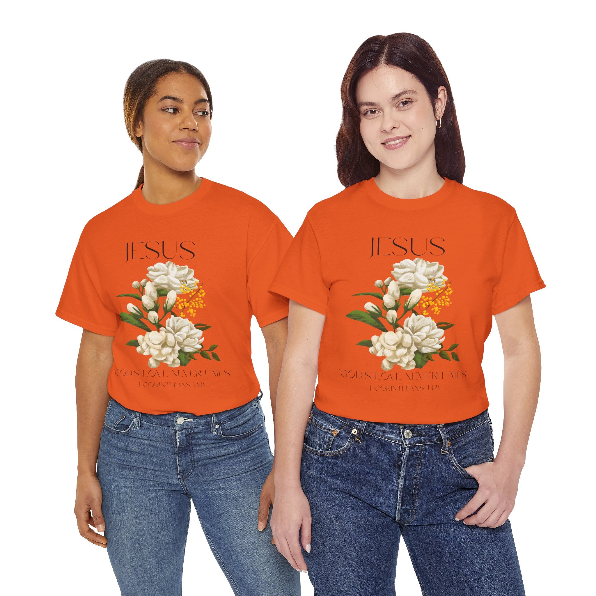 Jesus- God's love never fails-Unisex Heavy Cotton Tee
