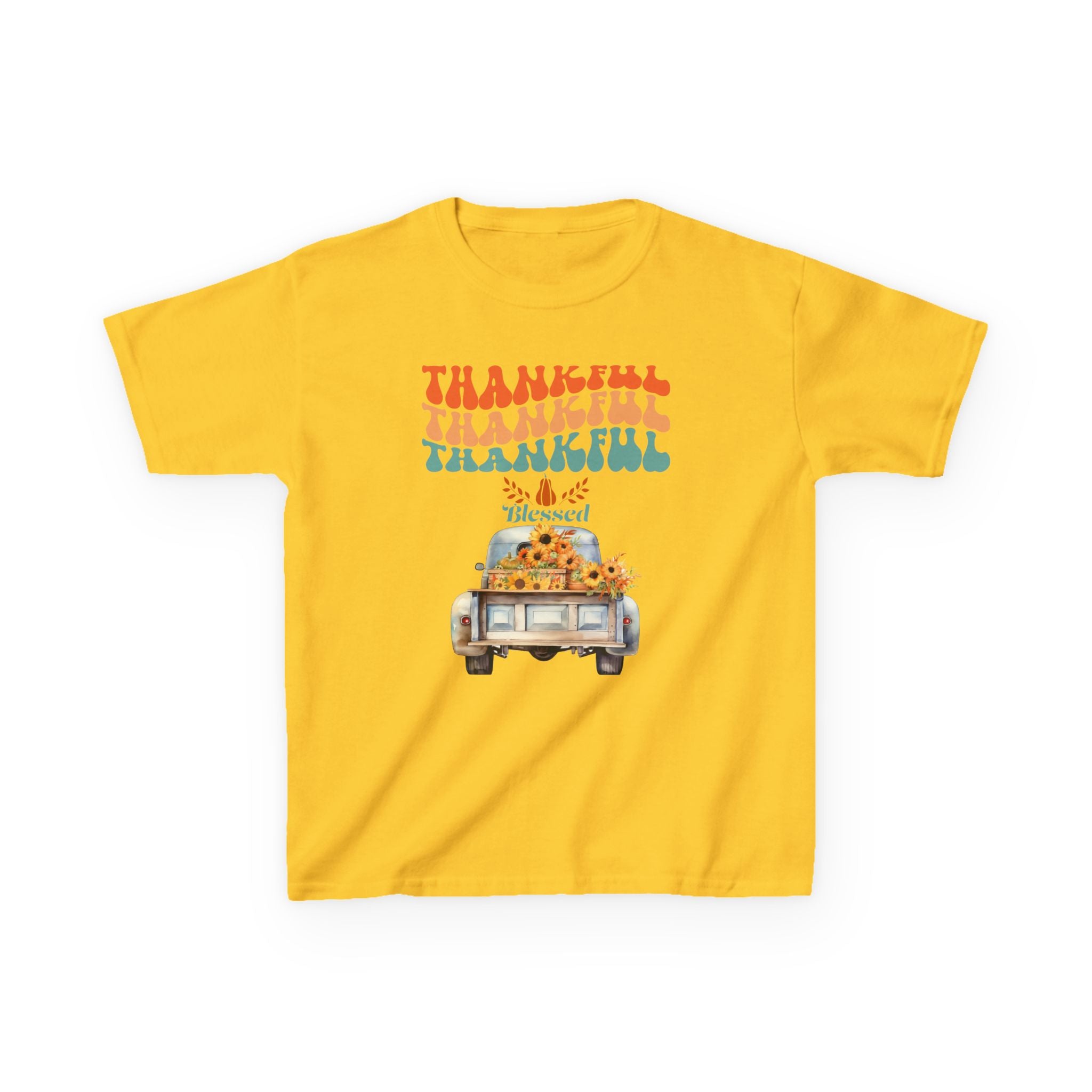 Thankful Kids Tee | Cute Autumn T-Shirt | Thanksgiving Gift | Kids Holiday Wear | Family Gathering Apparel