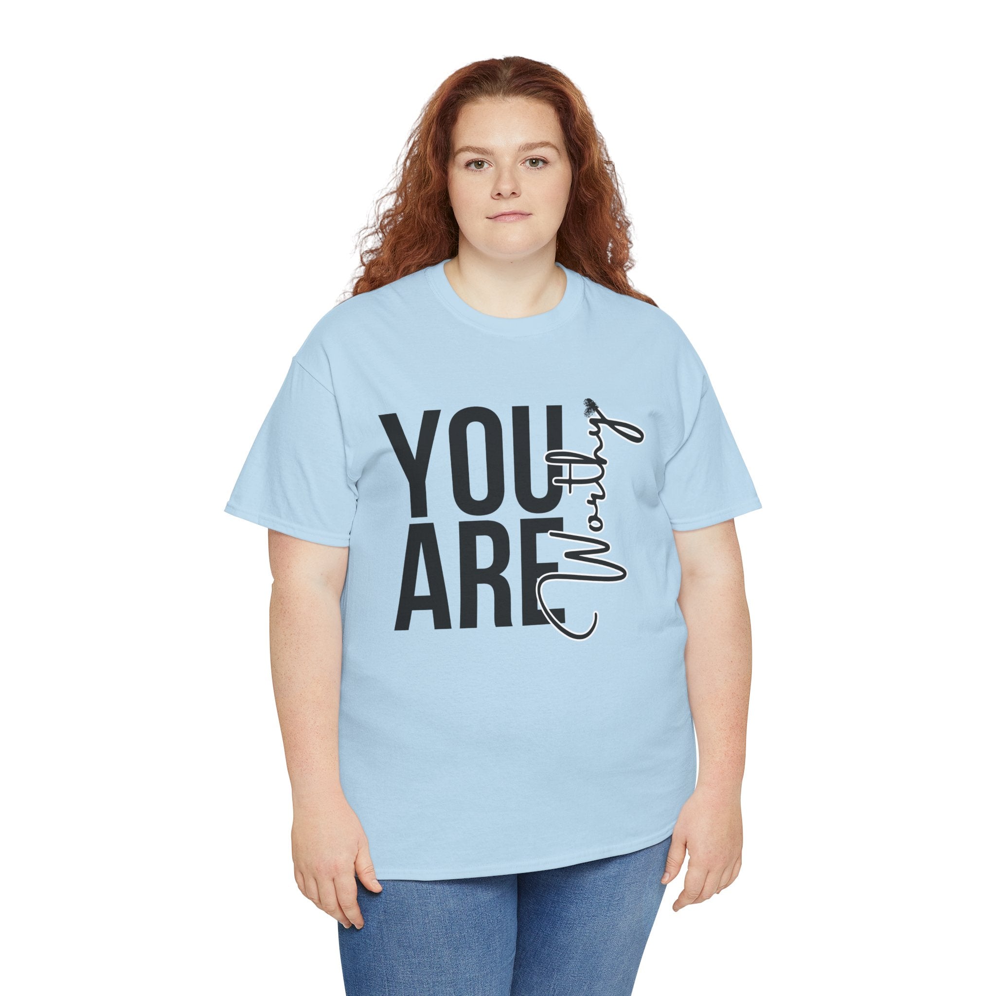 You Are Worthy Unisex Heavy Cotton Tee, Motivational Quote Shirt, Gift for Friends, Self-Love Tee, Uplifting Apparel, Positive [...]