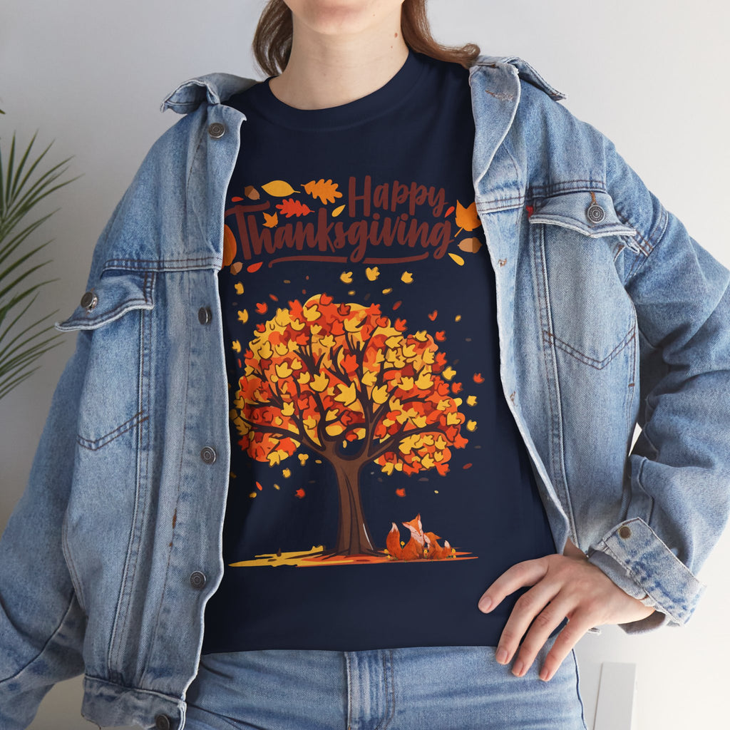 Thanksgiving Tree Tee, Autumn Shirt, Fall Apparel, Family Gathering Top, Seasonal Wear, Thanksgiving Gift