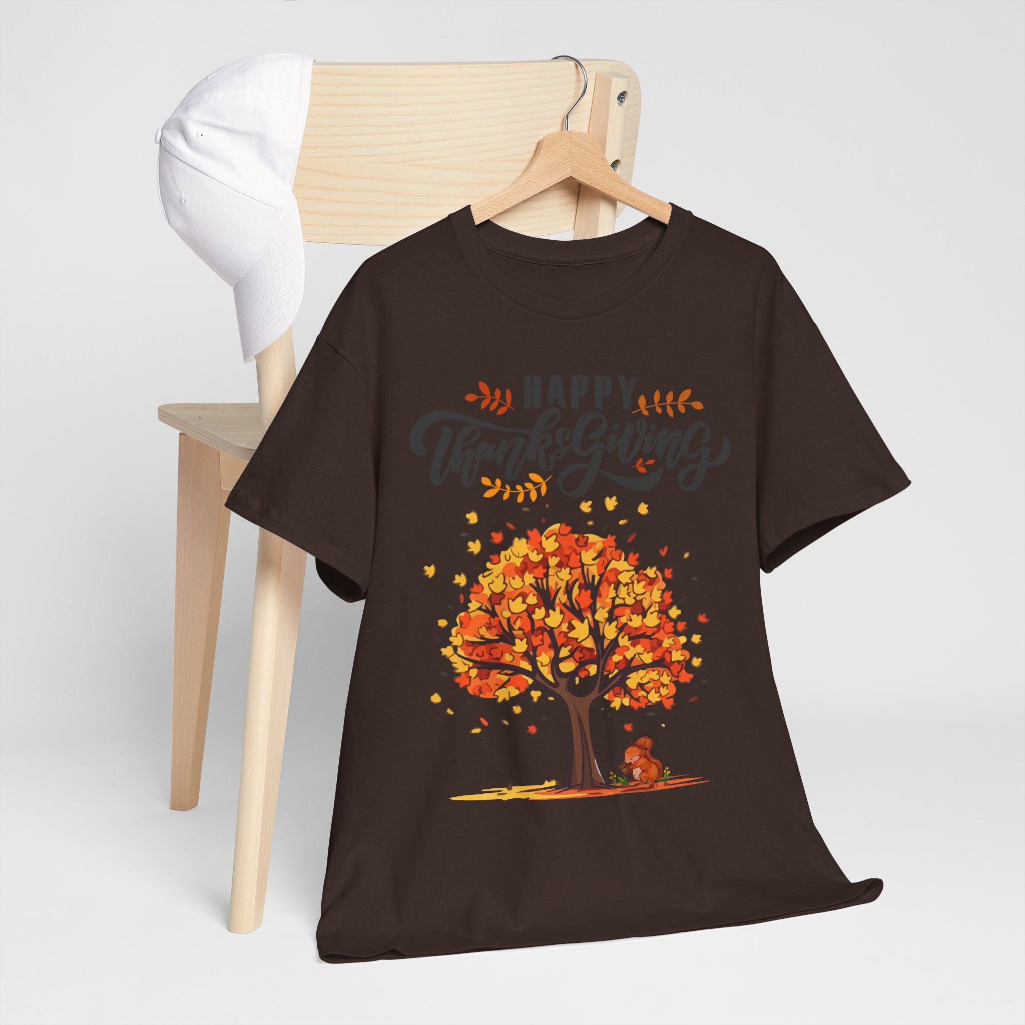 Happy Thanksgiving Tree Unisex Tee, Autumn Shirt, Holiday Apparel, Fall Fashion, Seasonal Gift