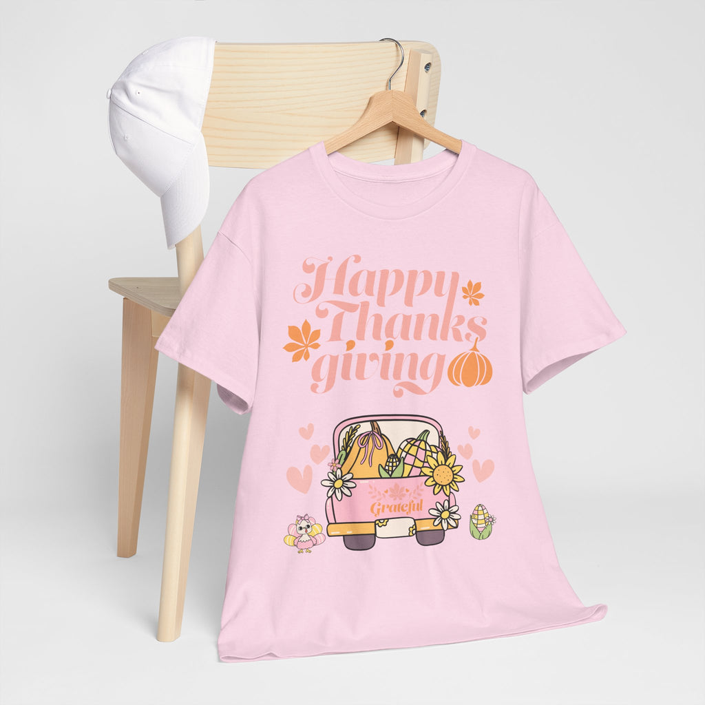 Happy Thanksgiving Unisex Tee | Cozy Autumn Shirt for Family Gatherings, Thanksgiving Celebration, Fall Fashion, Cute Gift Idea