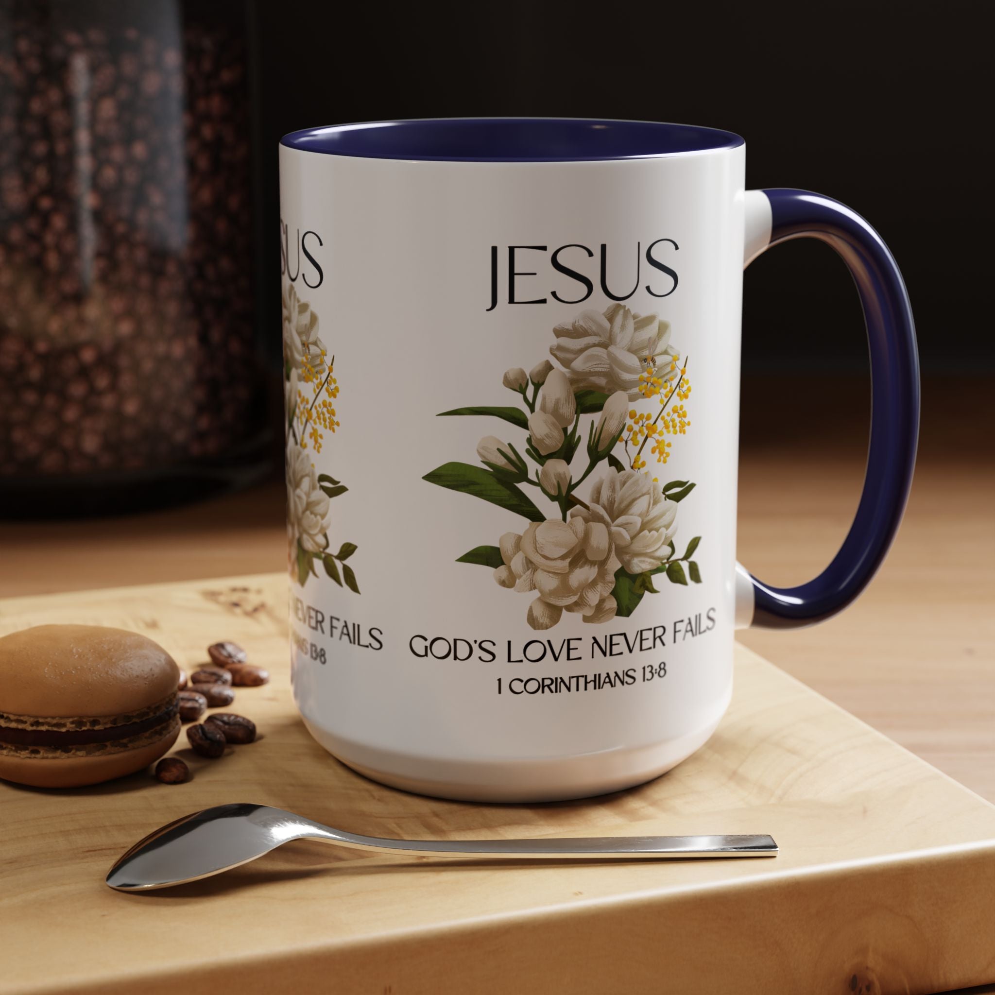 Inspirational Floral Coffee Mug 11/15 oz  - God's Love Design, Christian Gift, Home Decor, Mug for Faith, Coffee Lovers