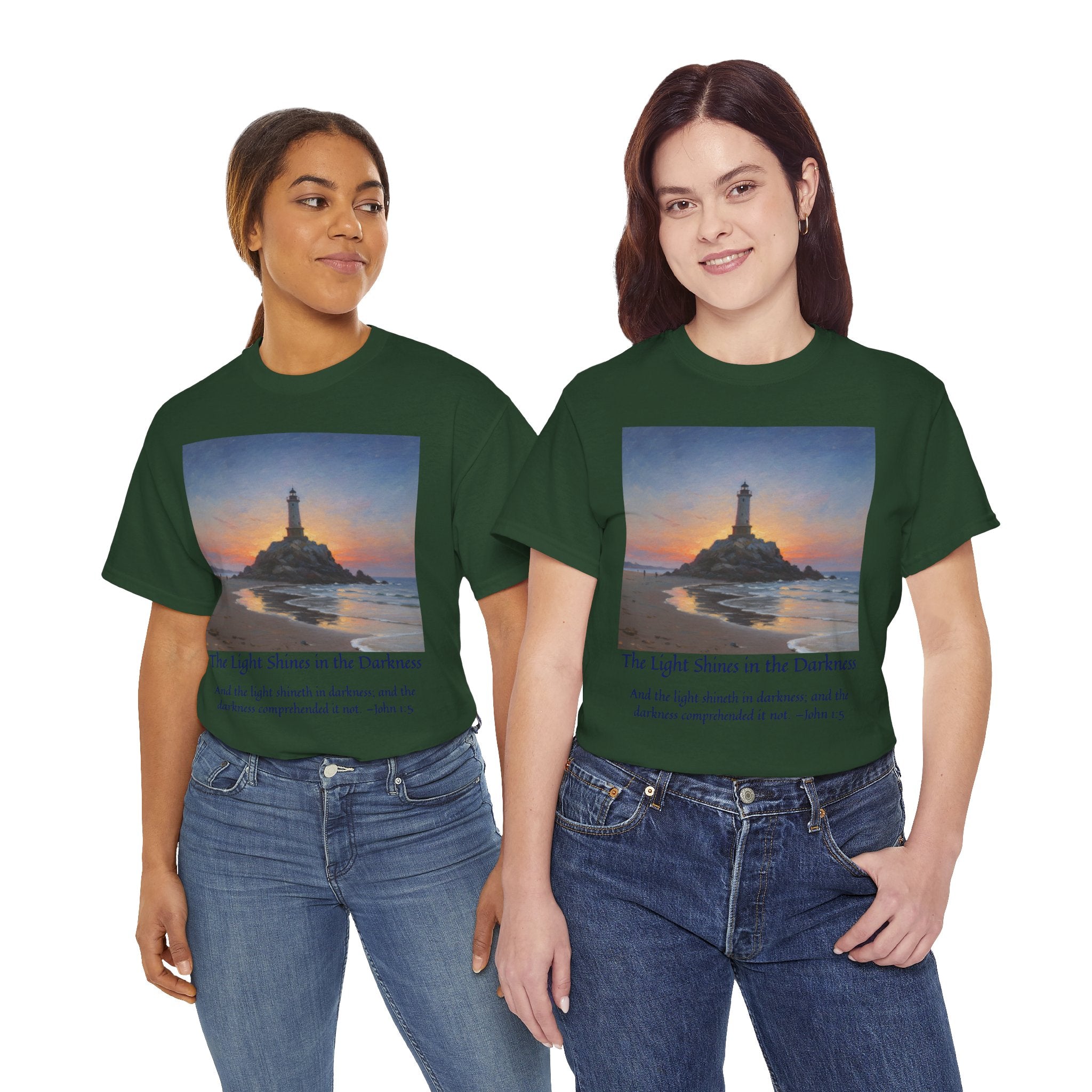 Light in Darkness Unisex Cotton Tee-inspired by Monet, Inspirational Shirt, Bible Verse Tee, Faith-Based Apparel, Perfect Gift for All Occasions