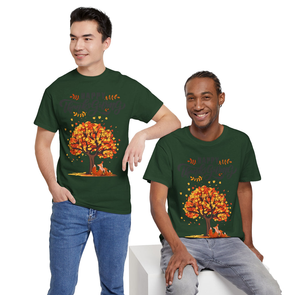 Thanksgiving Tree Tee, Fall T-Shirt, Autumn Apparel, Cozy Gift for Family, Cute Holiday Top