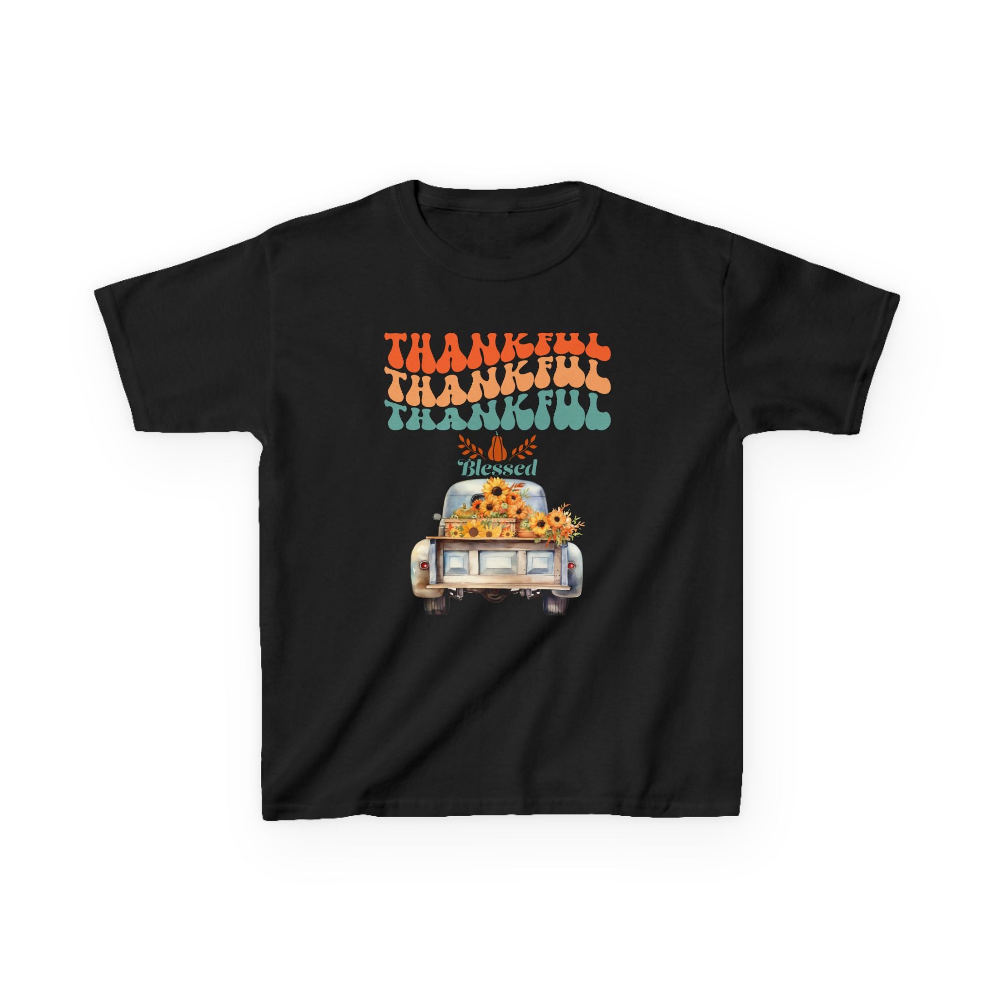 Thankful Kids Tee | Cute Autumn T-Shirt | Thanksgiving Gift | Kids Holiday Wear | Family Gathering Apparel