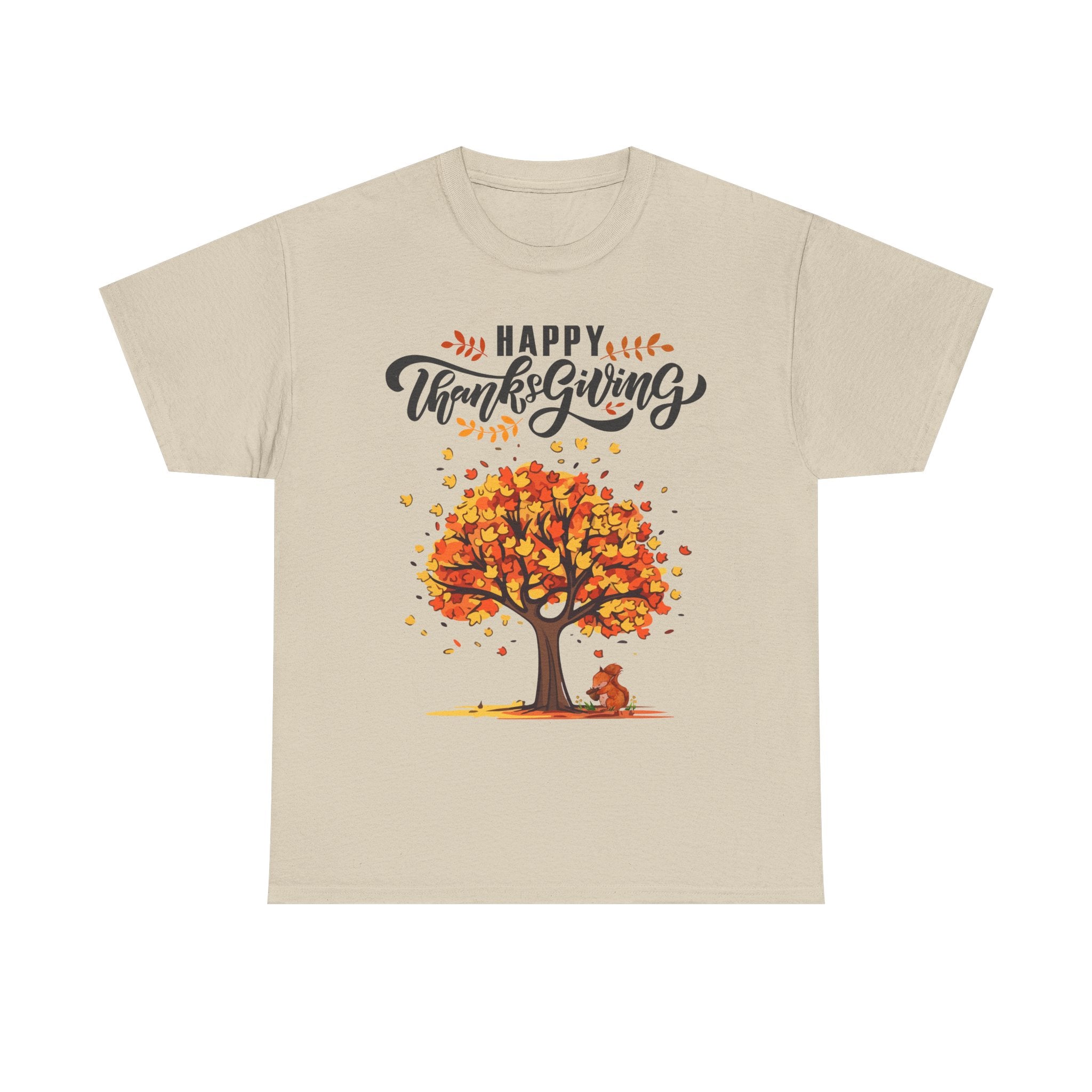Happy Thanksgiving Tree Unisex Tee, Autumn Shirt, Holiday Apparel, Fall Fashion, Seasonal Gift